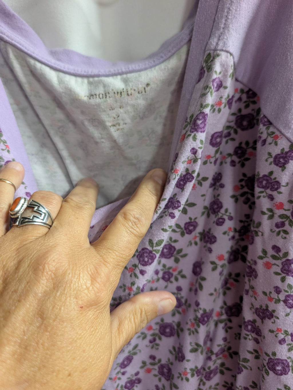 Maurices Purple Floral Short Sleeve Top - Image 2