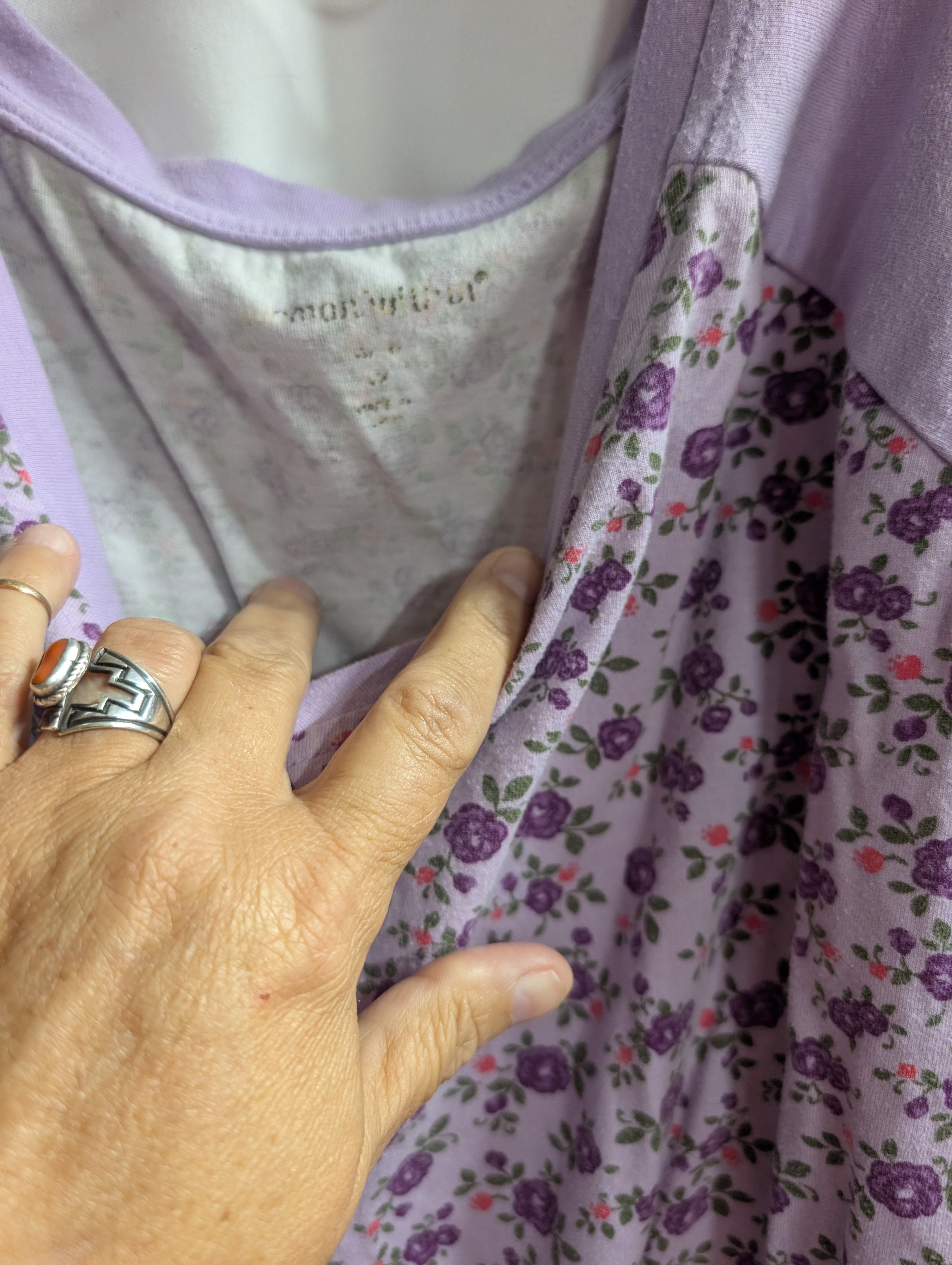 Maurices Purple Floral Short Sleeve Top - Image 2