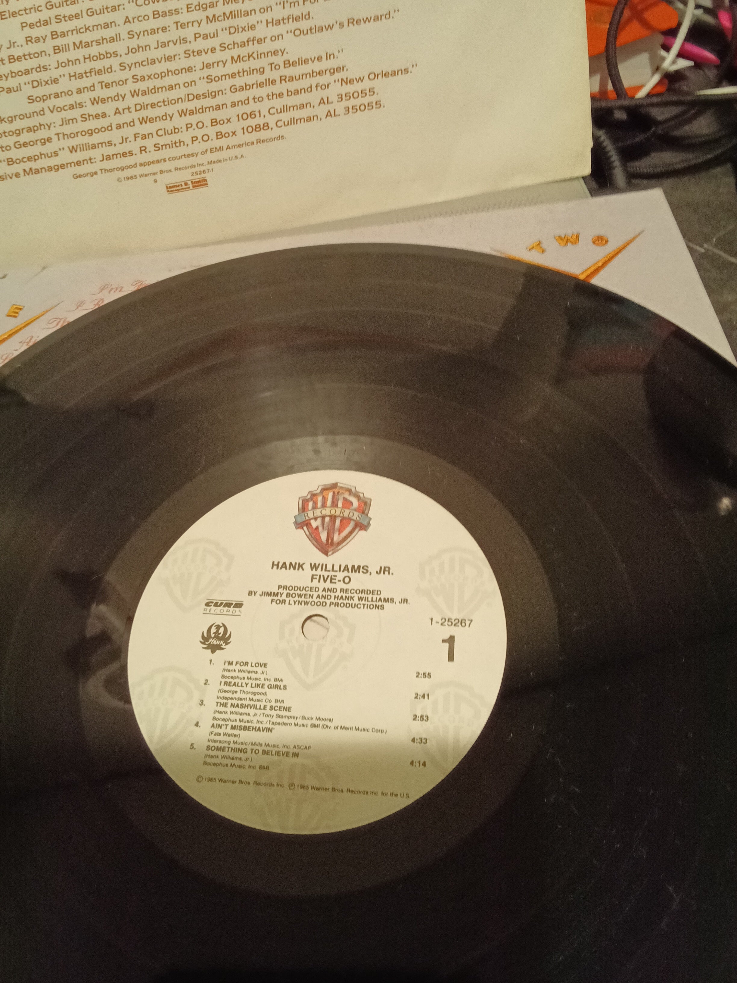 Hank Williams Jr. Five-O Vinyl Record - Image 6