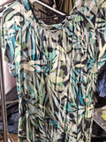 Women's Short Sleeve Patterned Top XL - Image 1