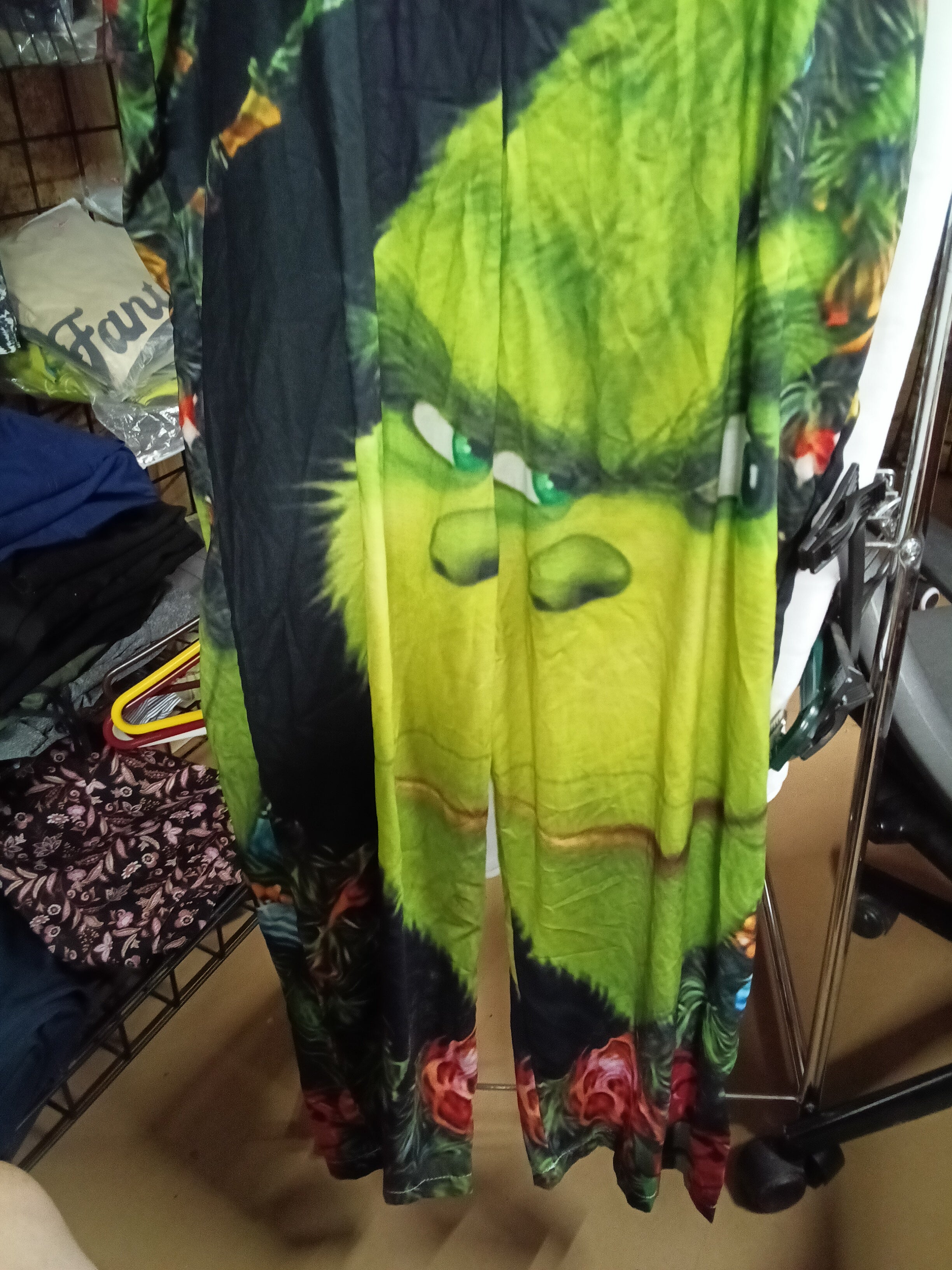 Grinch Christmas Overalls with Pockets - Image 2