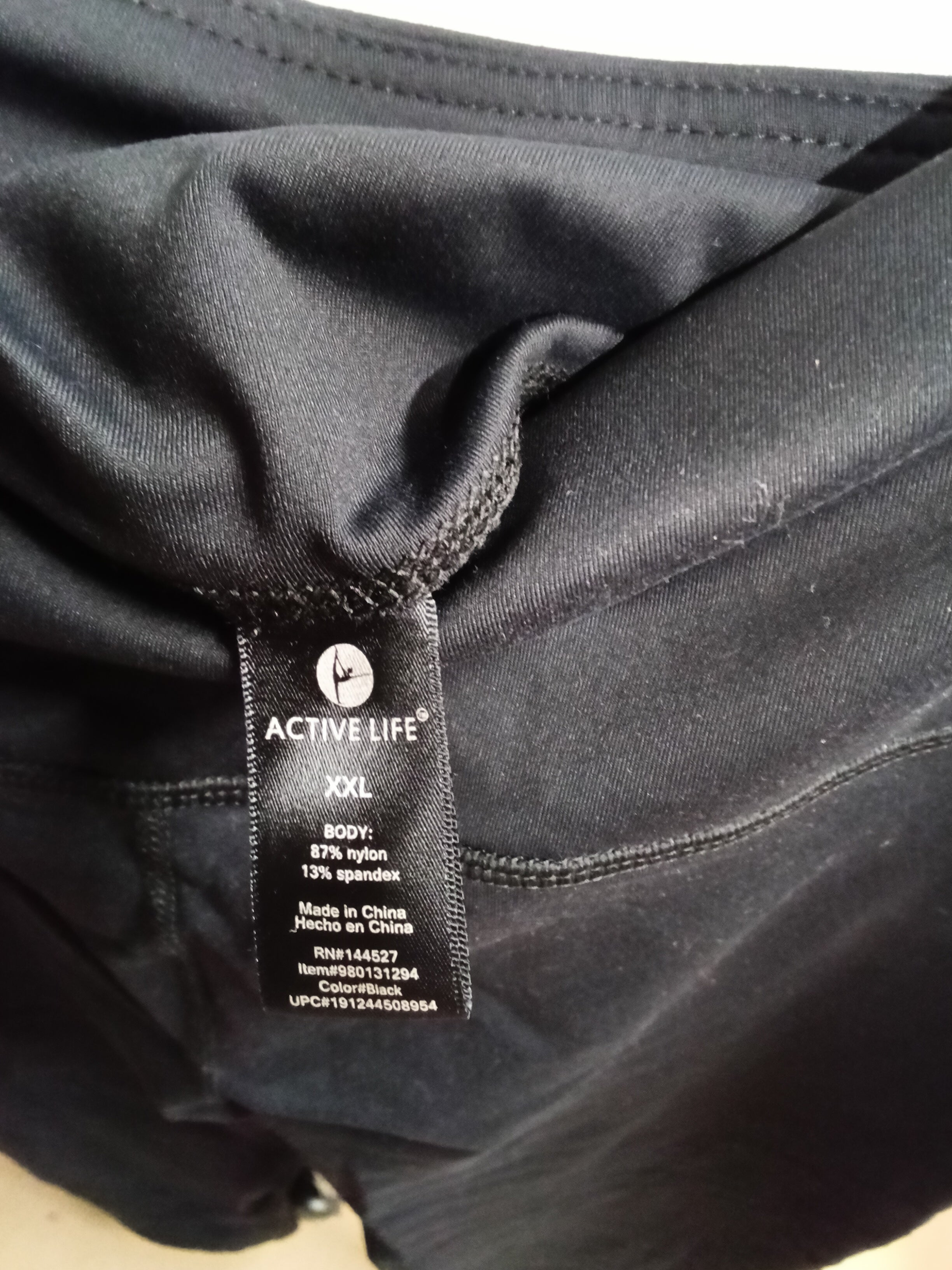 Active Life Black Capri  XXL Nylon Spandex - Image 2