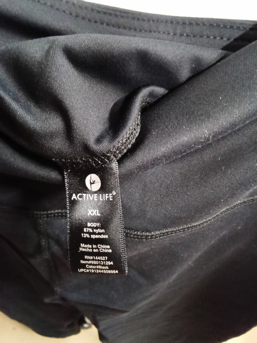 Active Life Black Capri  XXL Nylon Spandex - Image 2