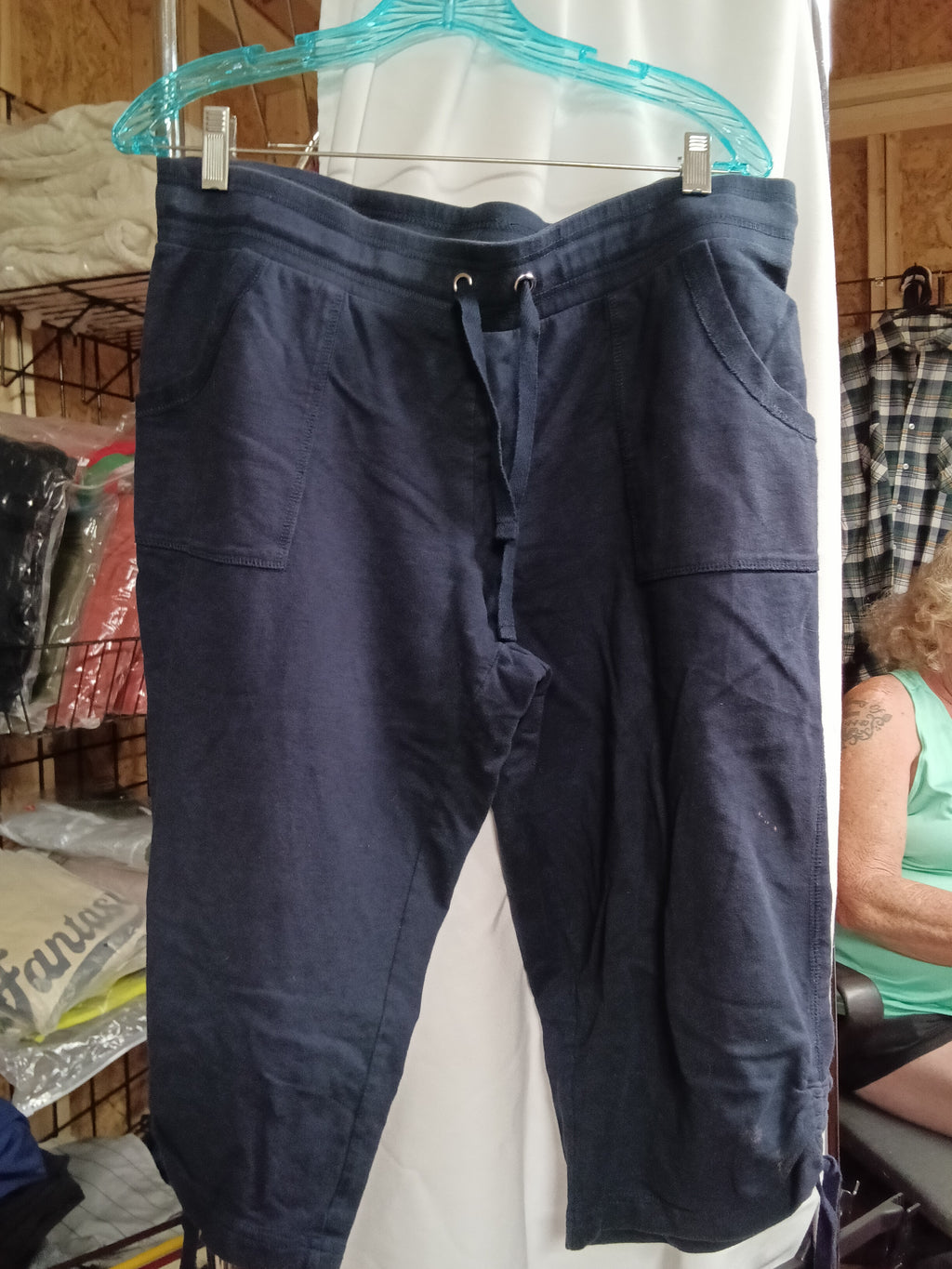 Men's Navy Drawstring Casual Pants - Image 1
