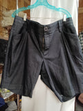 Lady's Dark Gray Shorts with Button Closure - Image 1