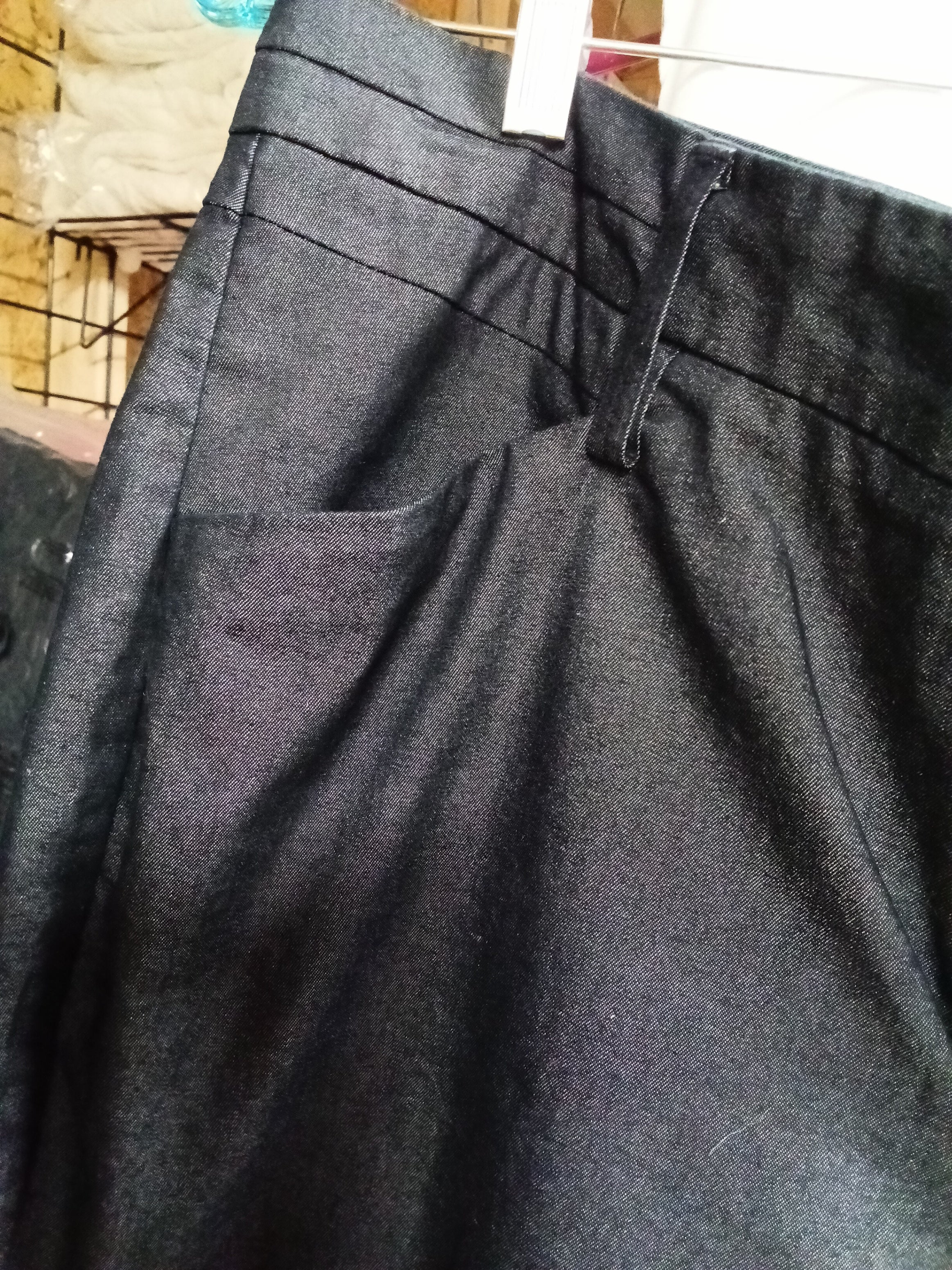 Lady's Dark Gray Shorts with Button Closure - Image 2