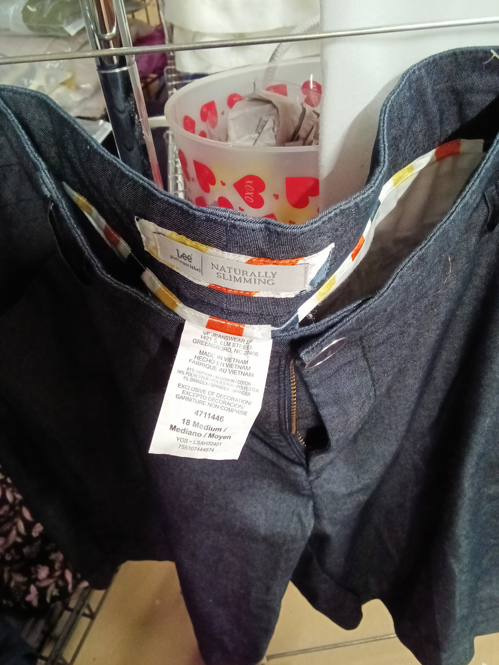 Lady's Dark Gray Shorts with Button Closure - Image 3