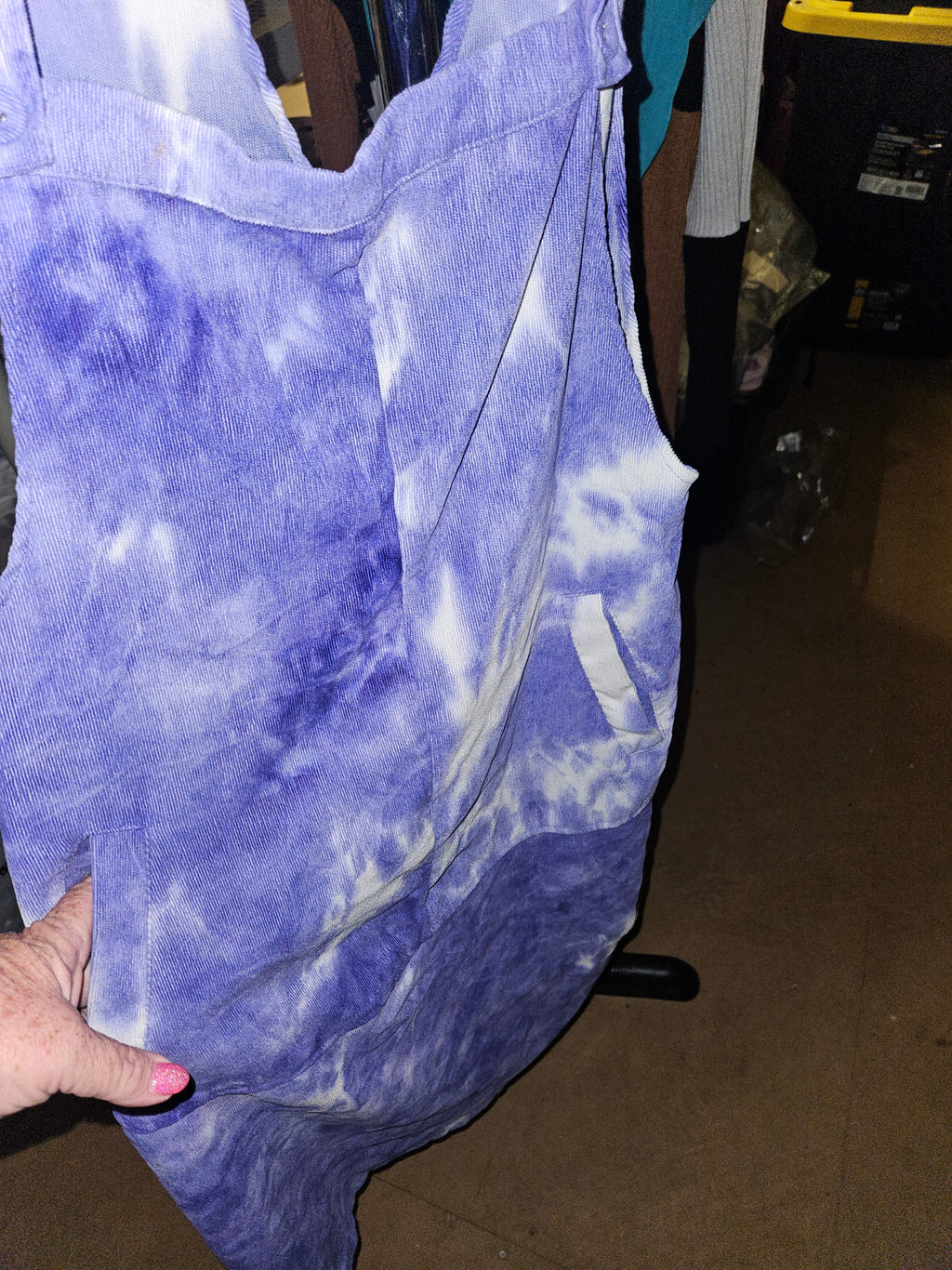 Purple Tie-Dye Sleeveless Dress with Pocket - Image 2
