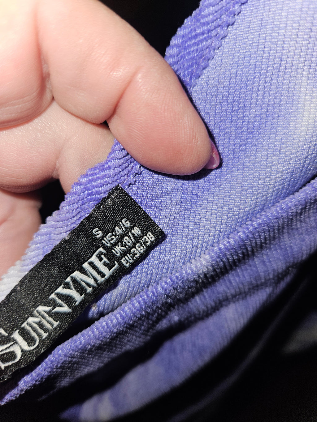 Purple Tie-Dye Sleeveless Dress with Pocket - Image 3