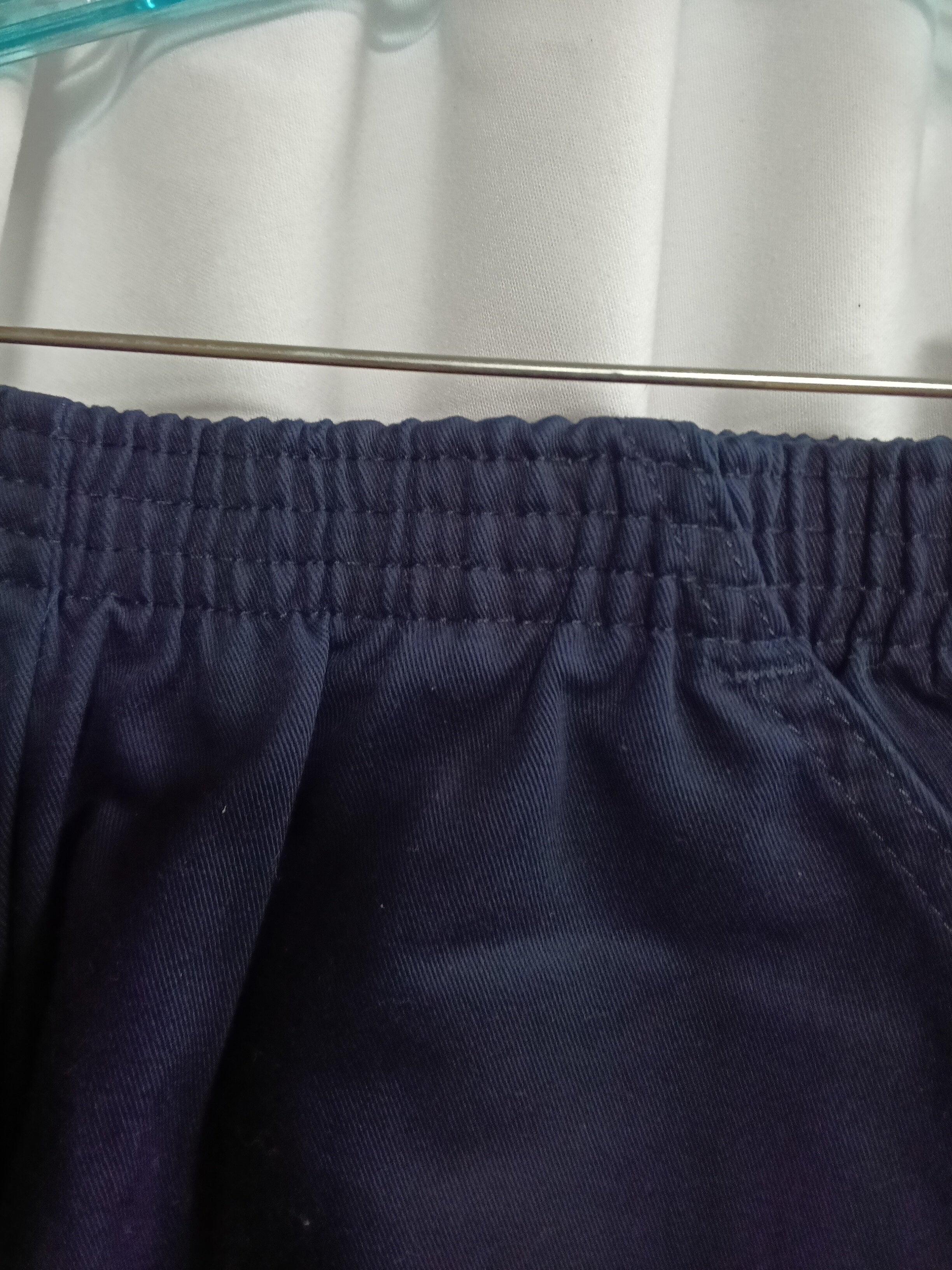 Chic Elastic Waist Navy Shorts - Image 2