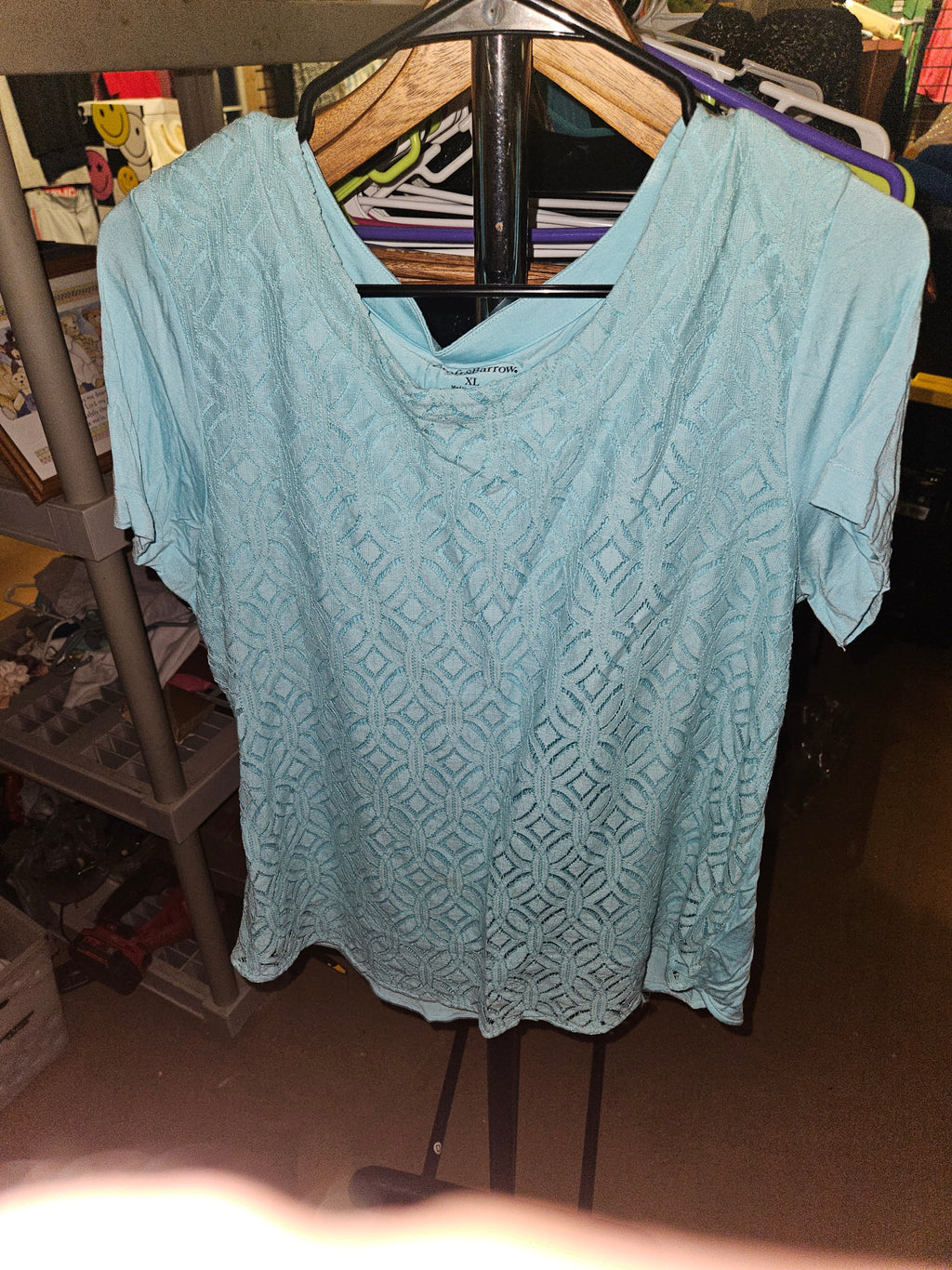 Susan Lawrence XL Lace Overlay Top - Image 1