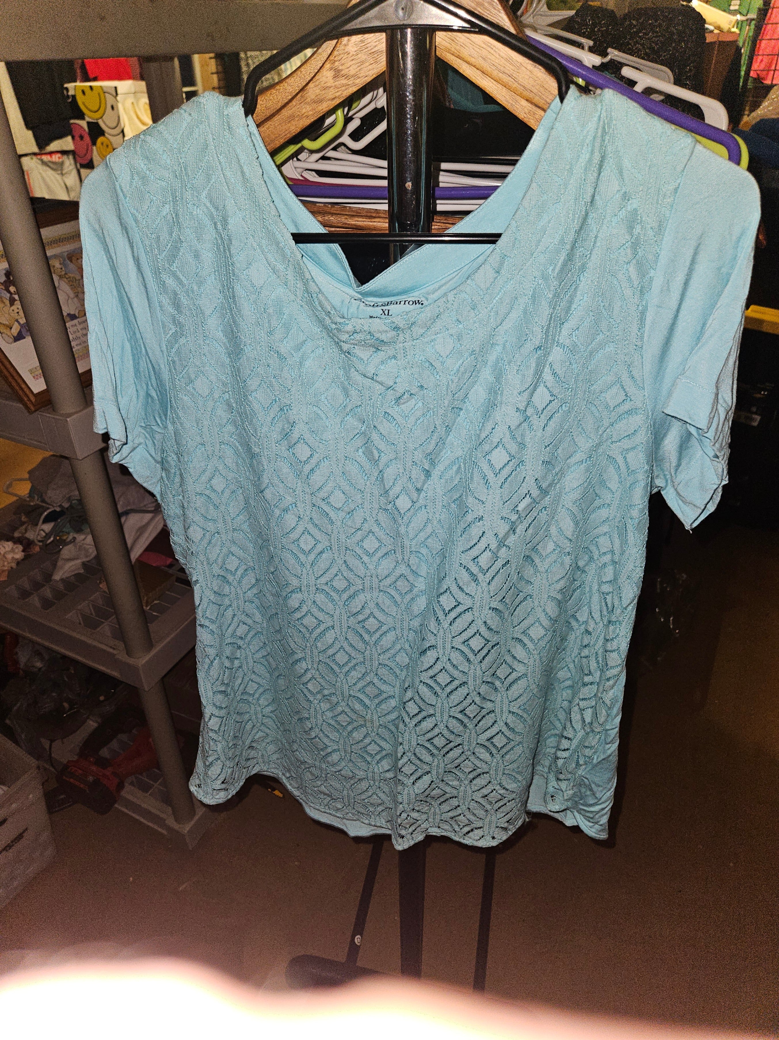 Susan Lawrence XL Lace Overlay Top - Image 1