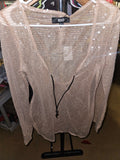 EGO Sequin Long Sleeve Top Size L - Image 1