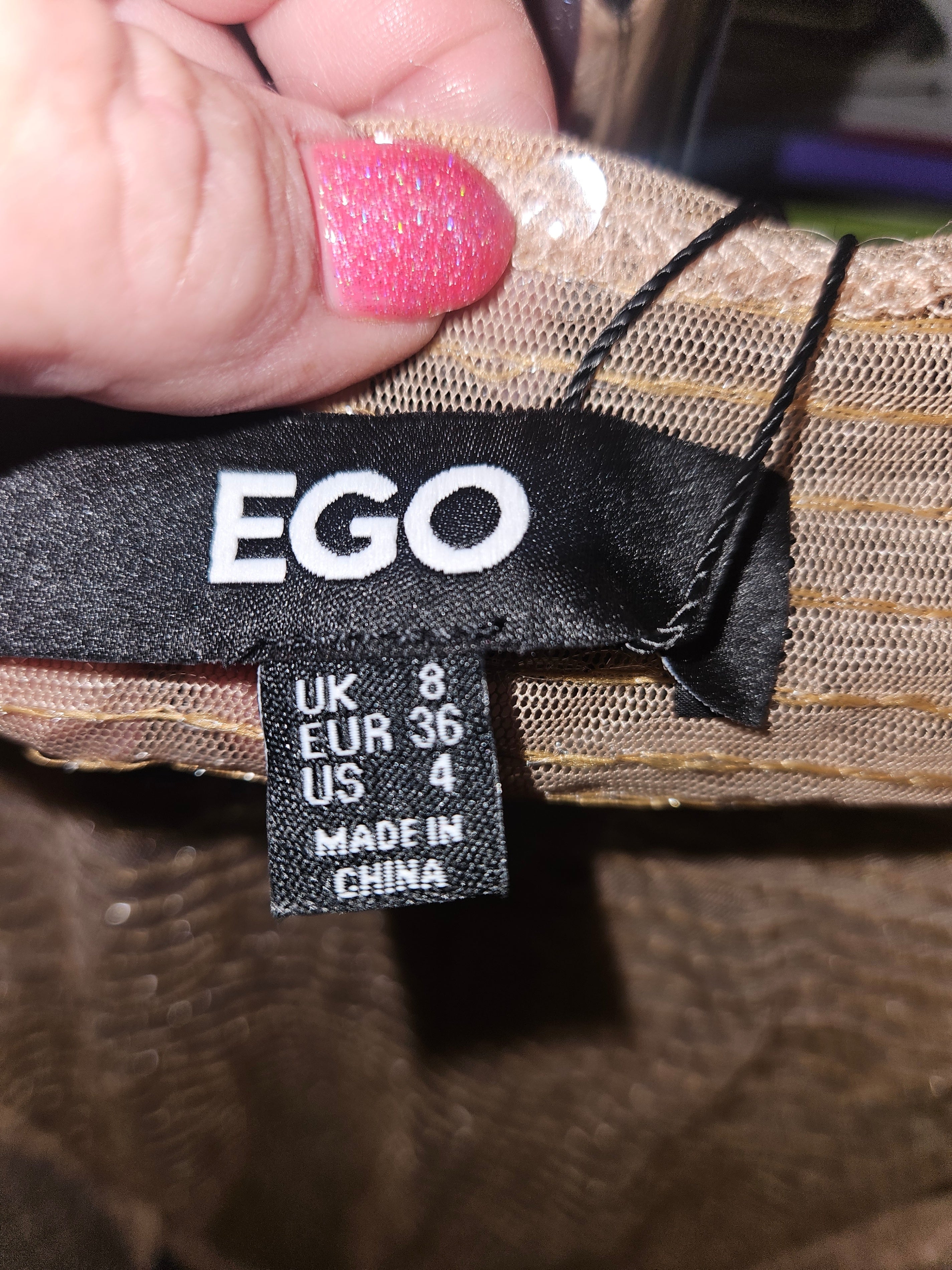 EGO Sequin Long Sleeve Top Size L - Image 2