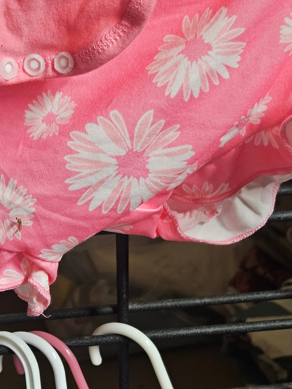 Baby Girl Floral Onesie 12-18M Pink 2 piece - Image 3