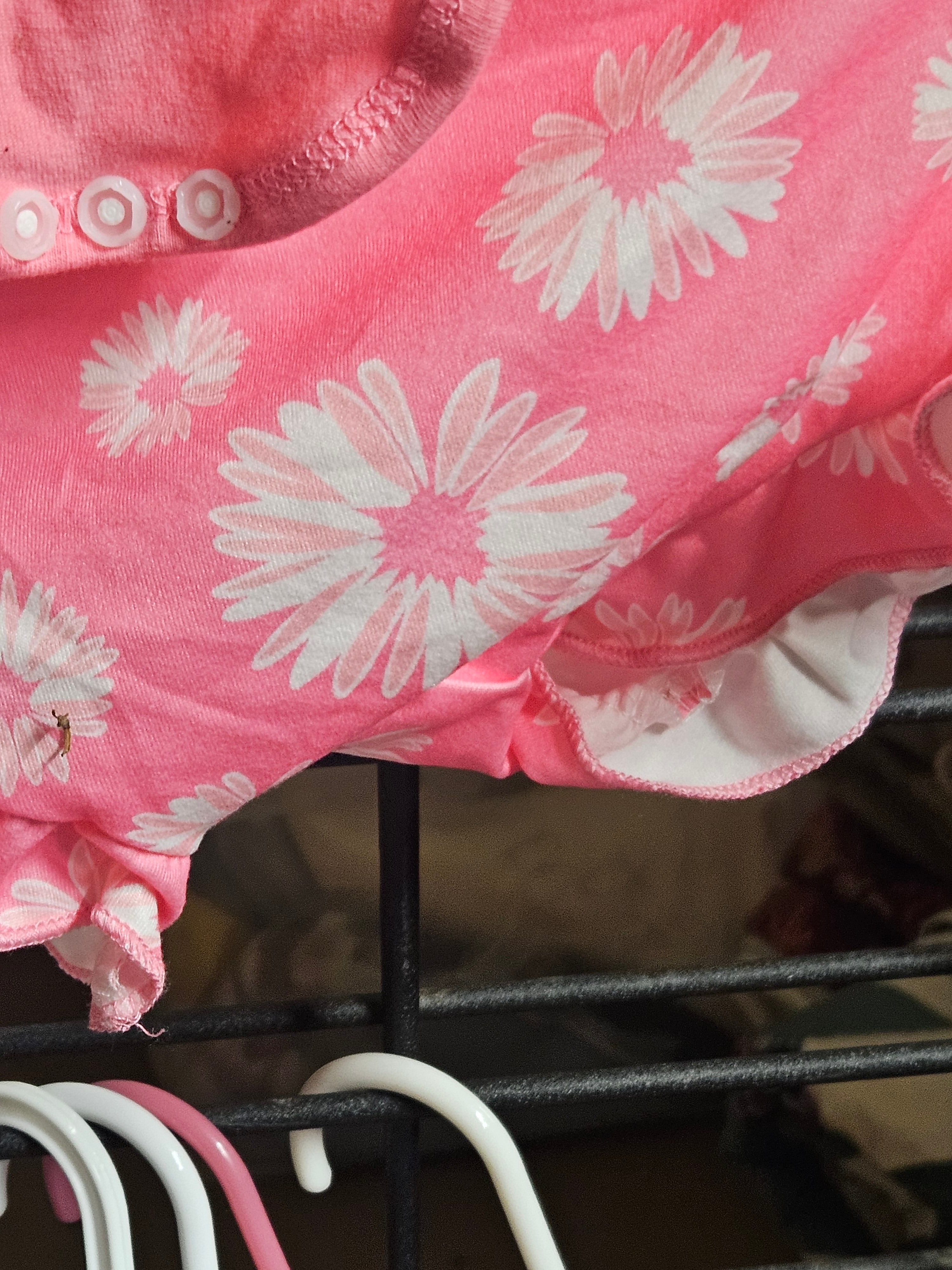 Baby Girl Floral Onesie 12-18M Pink 2 piece - Image 3
