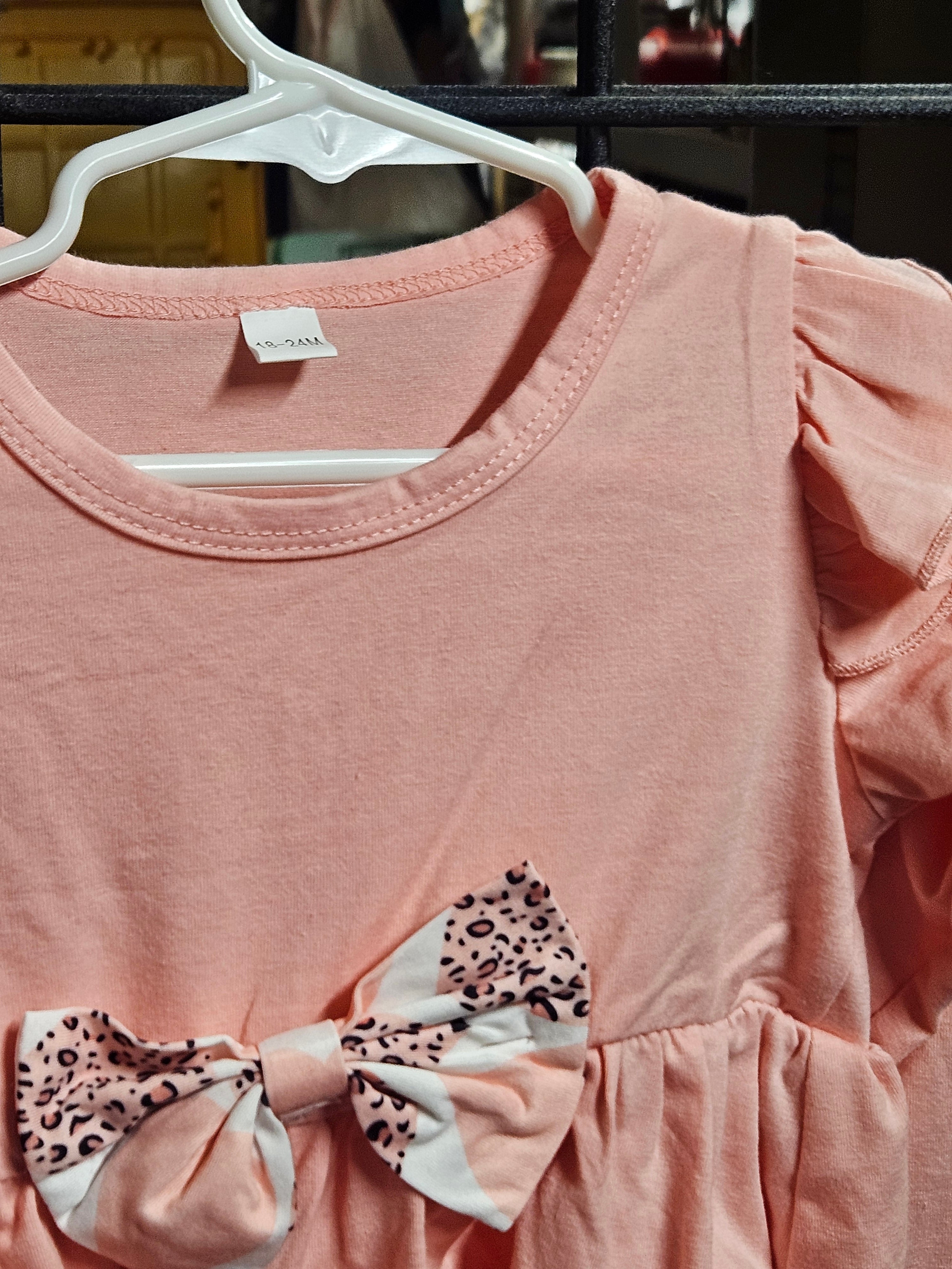 Toddler Pink Dress with Bow 18-24M - Image 1