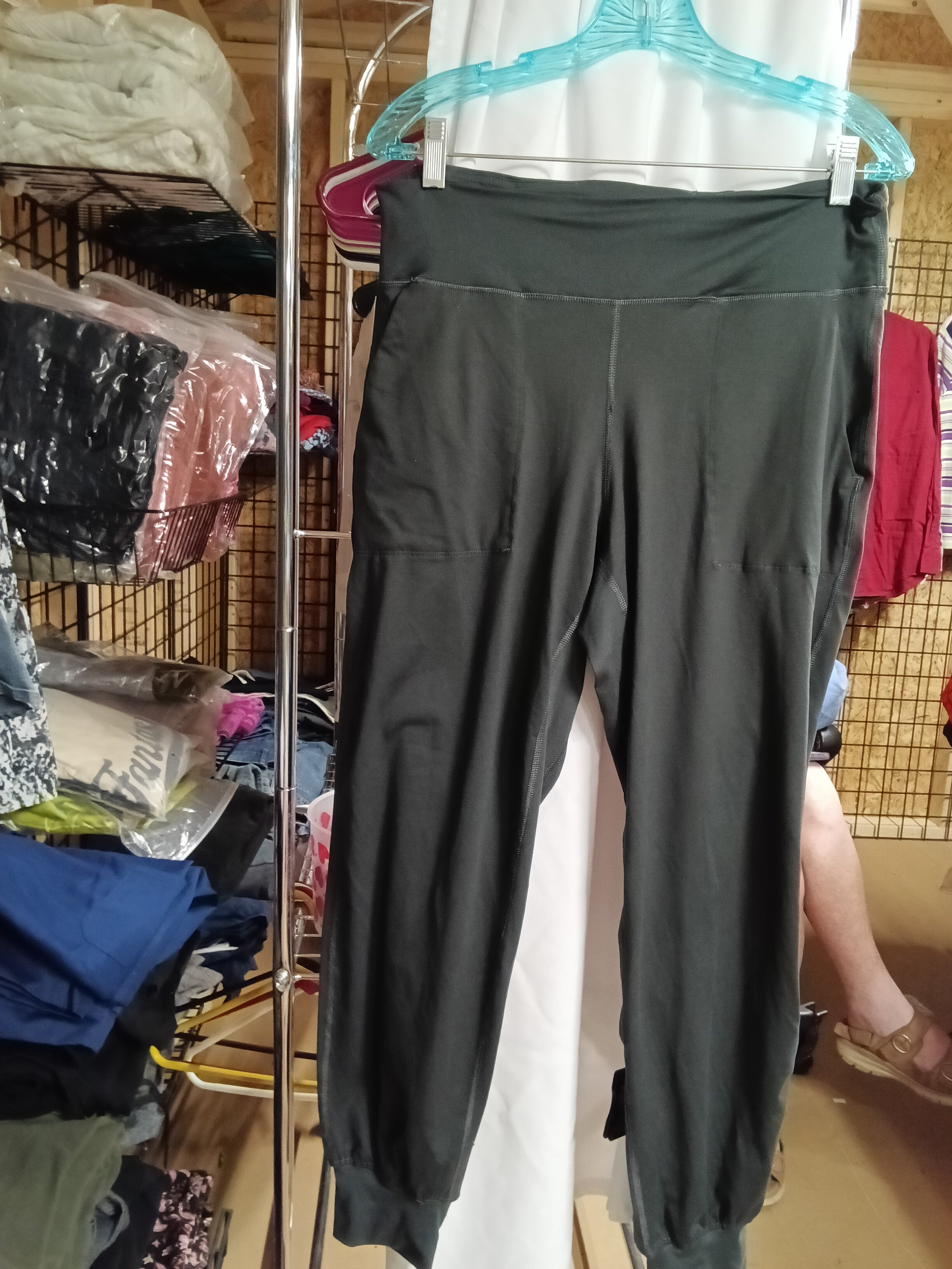 Women's Black Jogger Pants with Pockets - Image 1