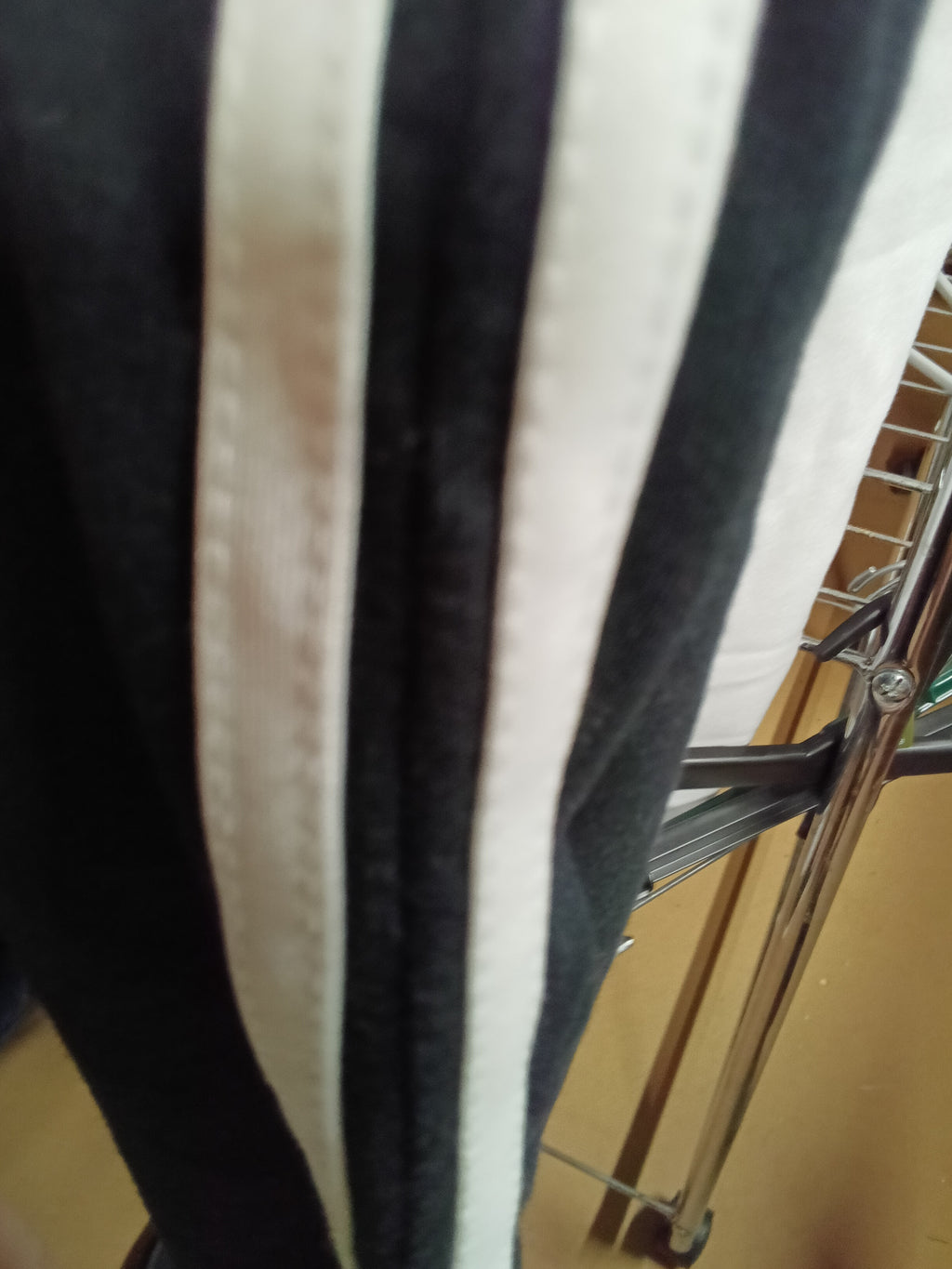 Blue On Blue Black Track Pants with White Stripes - Image 2