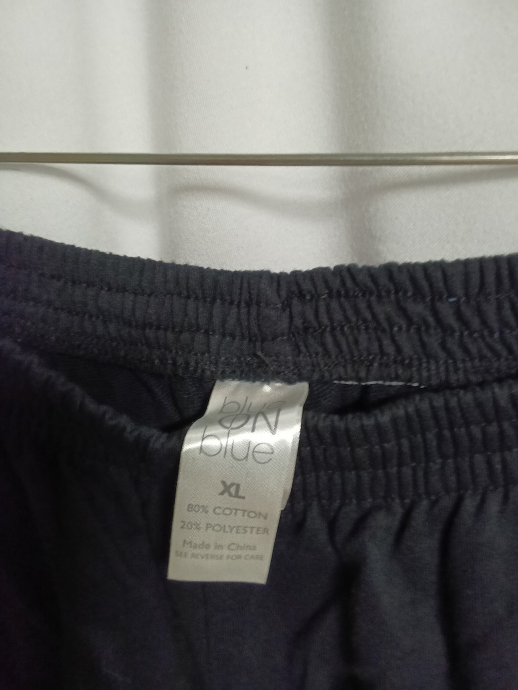 Blue On Blue Black Track Pants with White Stripes - Image 3