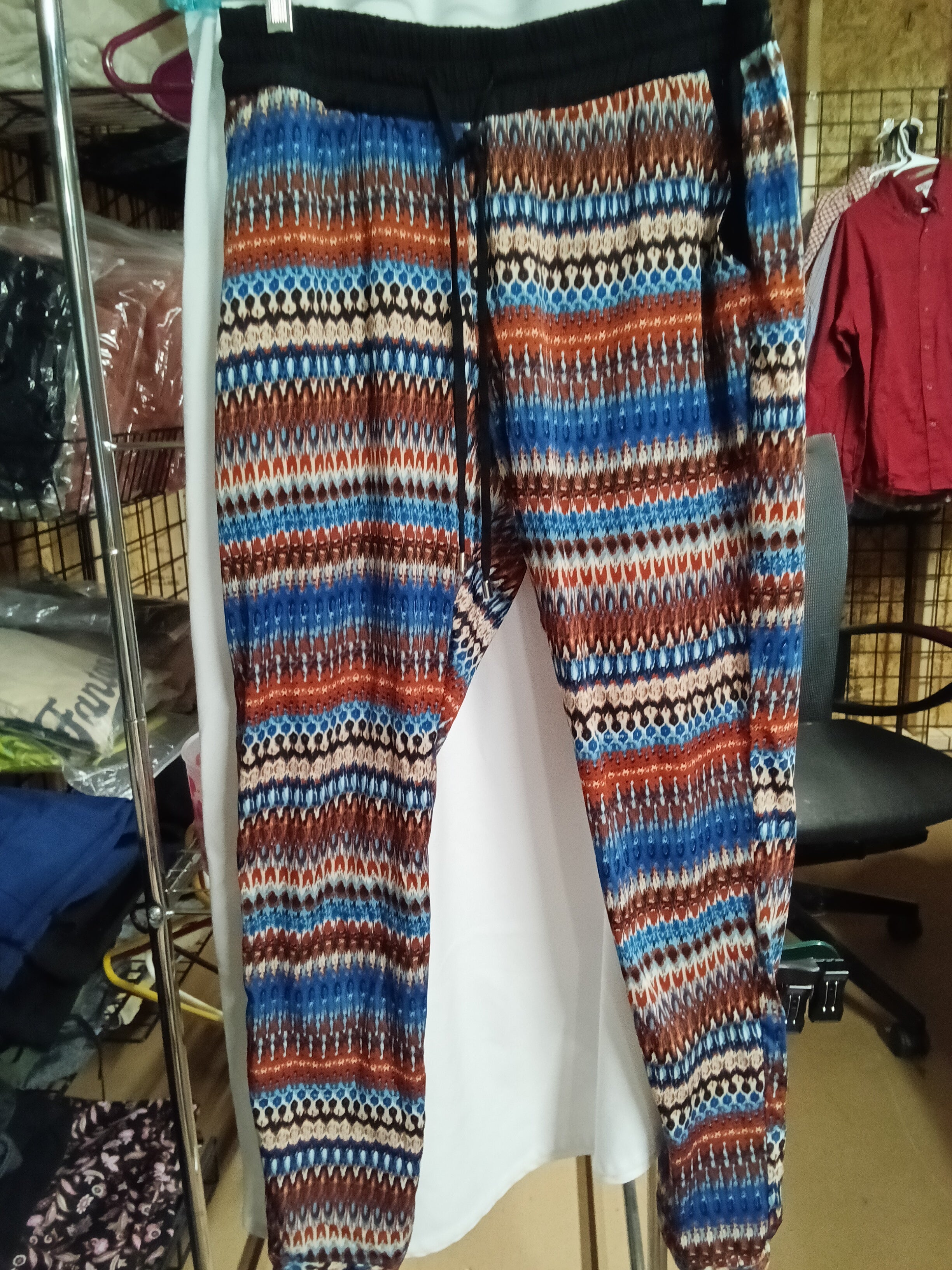 Ultra flirt Colorful Patterned Harlem Pants with  Drawstring Pants - Image 1
