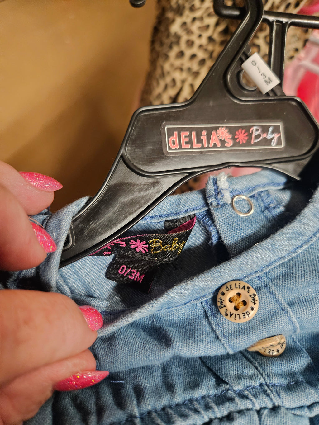 Delia's Baby Denim Dress with Ruffle Sleeves - Image 4