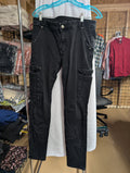 Lady's Black Cargo Pants Size L - Image 1
