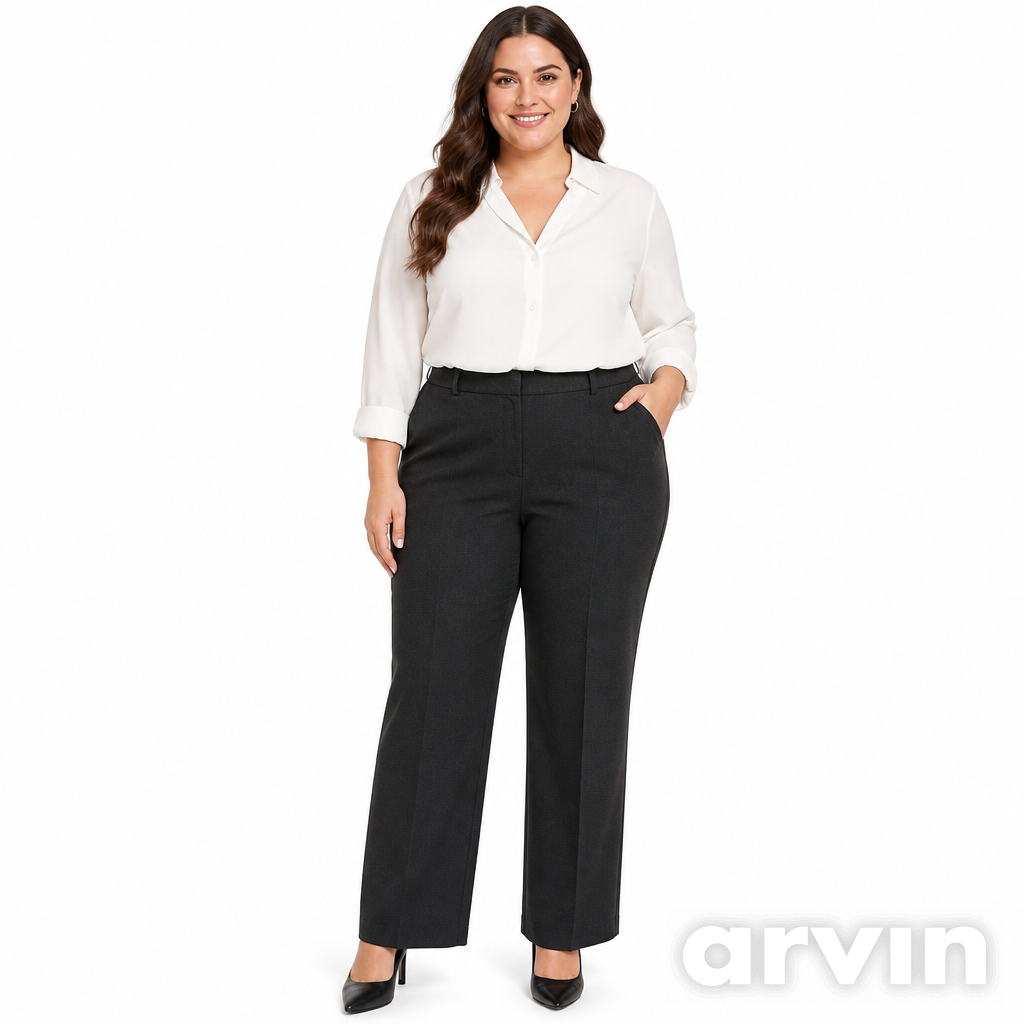 Simply Styled Women's Black Straight Fit Pants - Image 1
