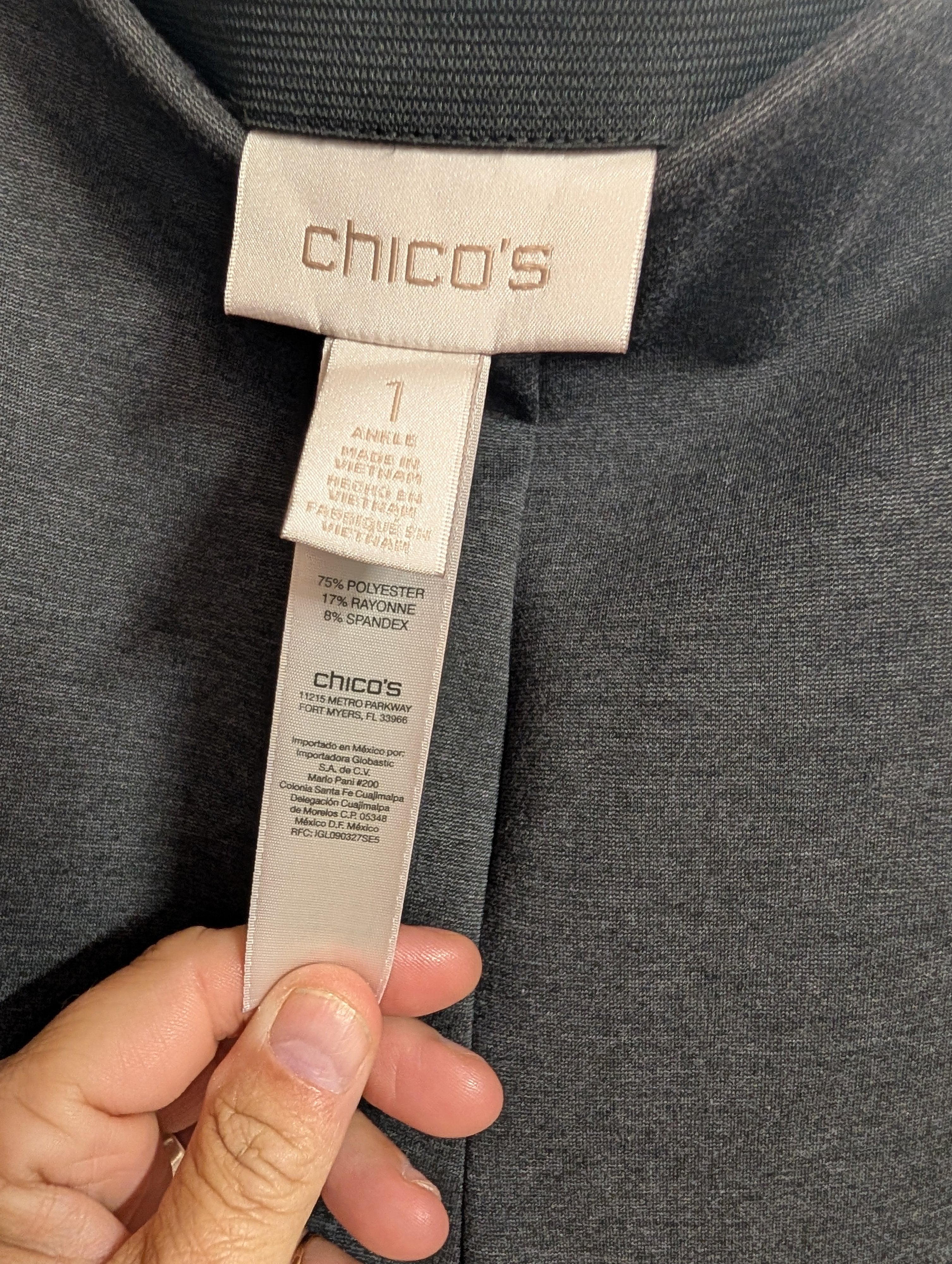 Chico's Women's Ankle Pants Size 1 Gray - Image 2