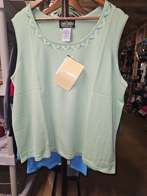 Bob Mackie Wearable Art 2X Green Top - Image 2