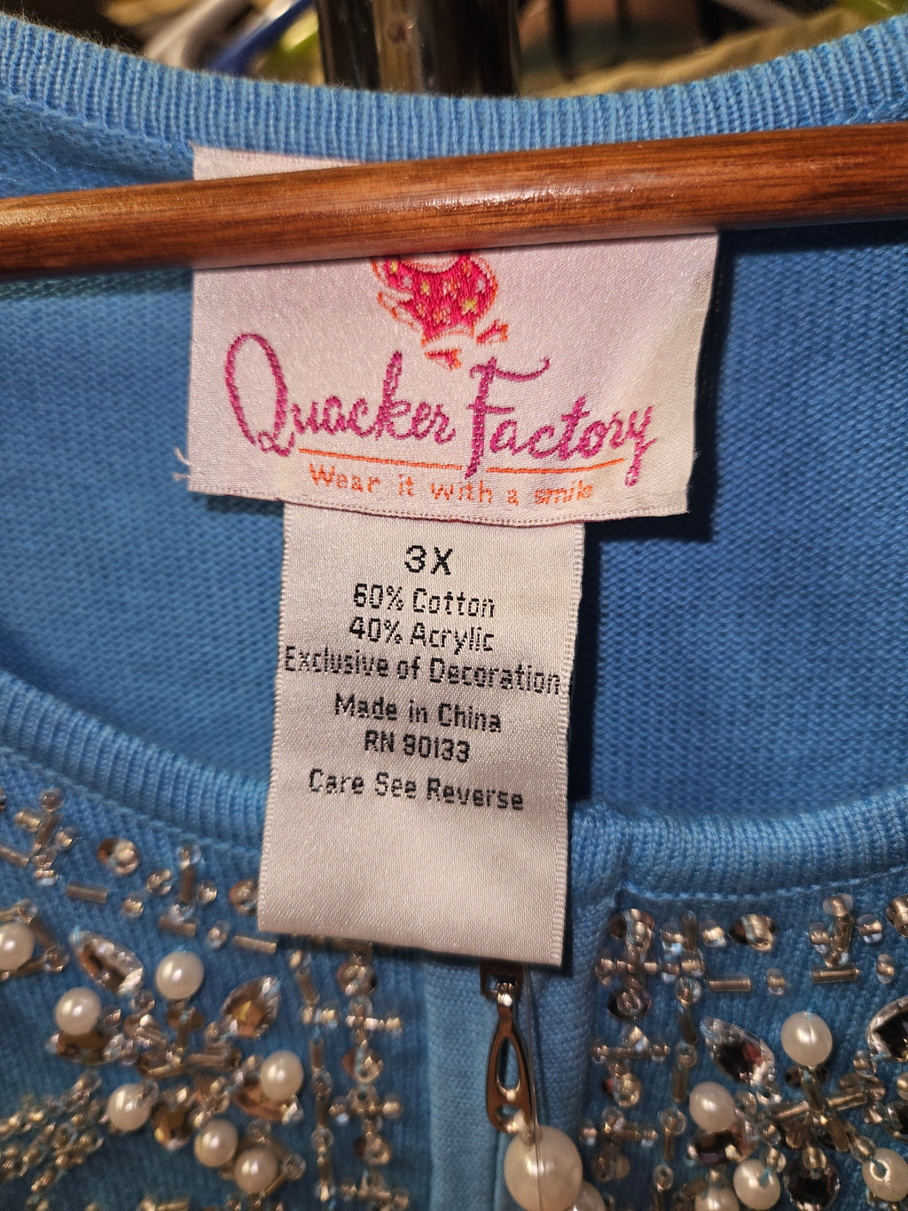 Embellished Blue Long Sleeve Top 3 X - Image 2