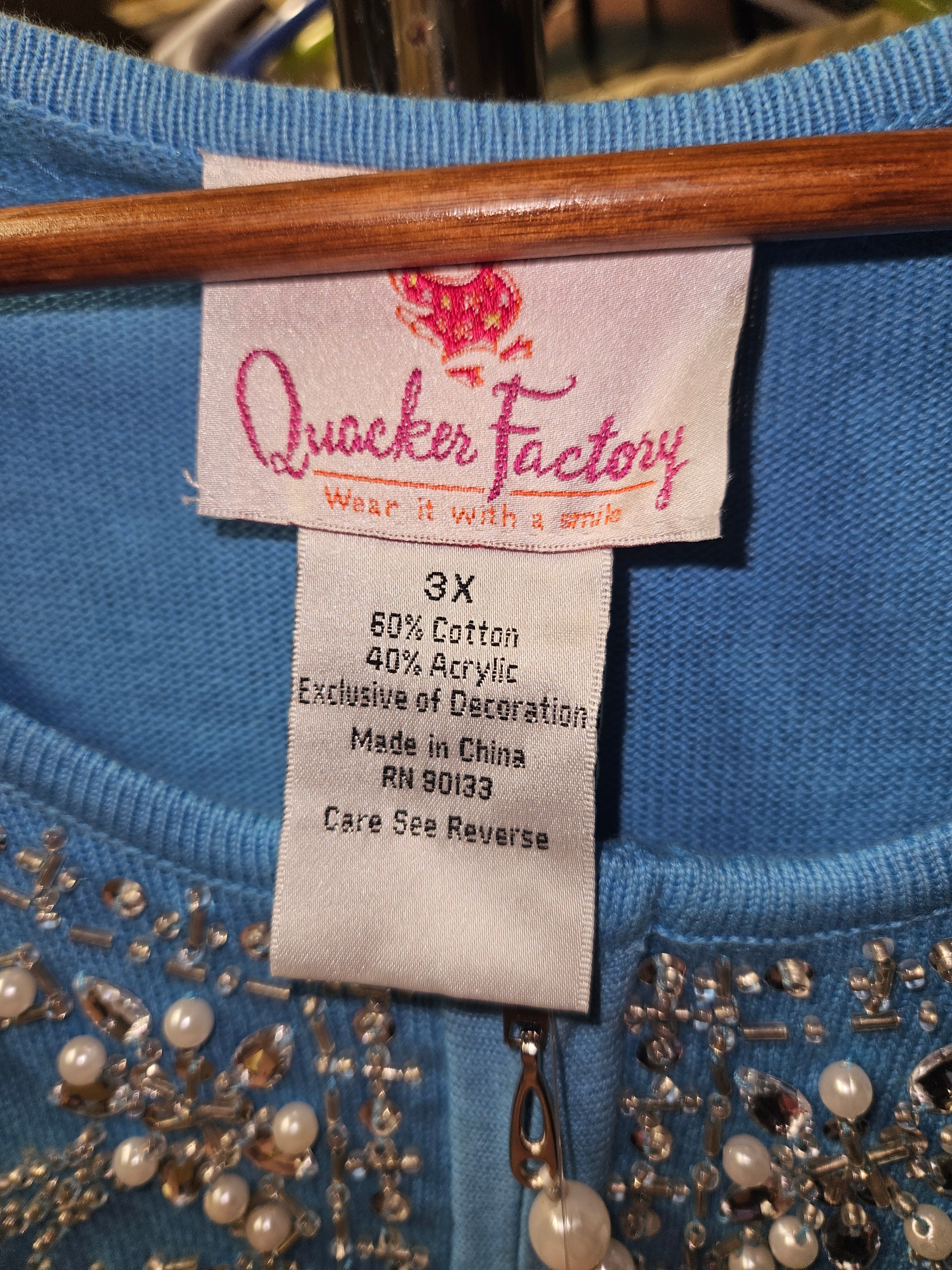 Embellished Blue Long Sleeve Top 3 X - Image 2