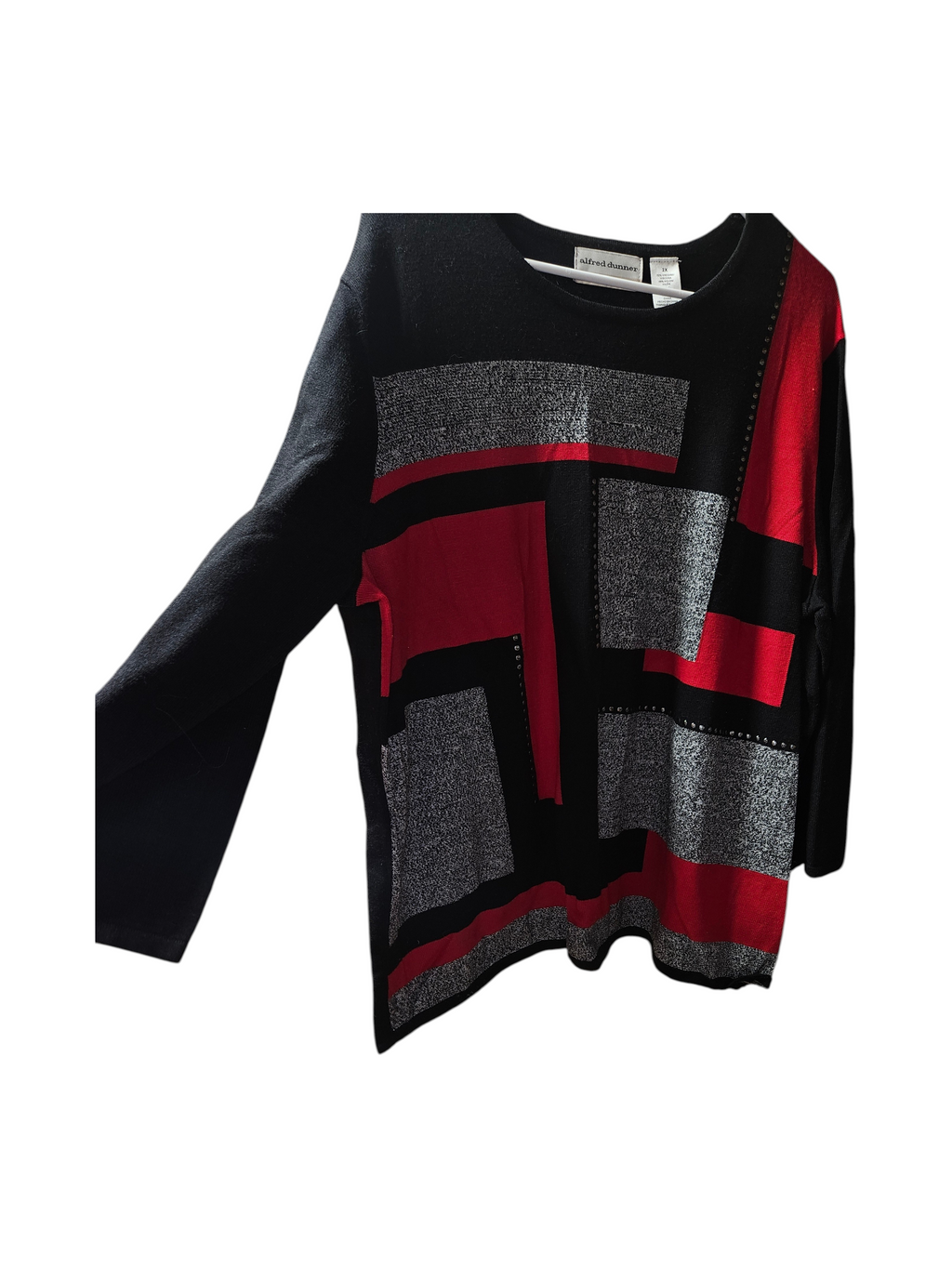 Alfred Dunner Women's Long Sleeve Top Geometric Design - Image 1