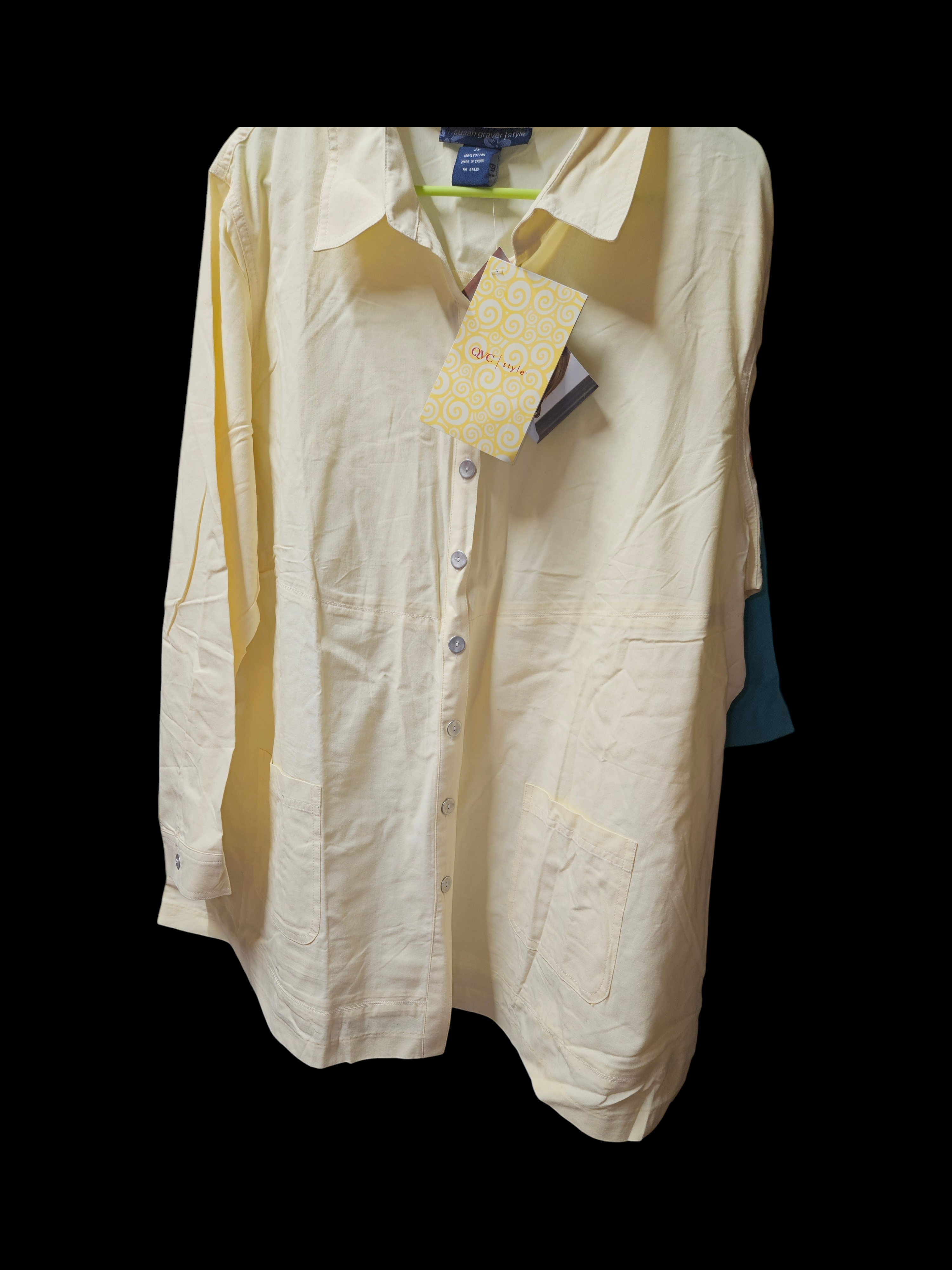 Woman Within Yellow Button-Up Shirt Plus Size 2x - Image 1