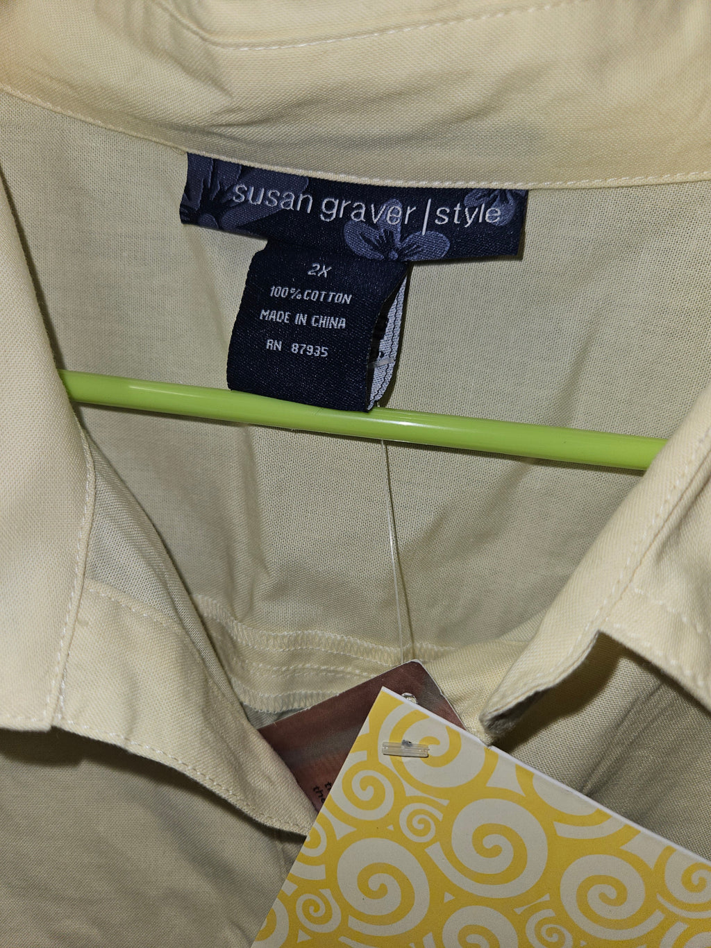 Woman Within Yellow Button-Up Shirt Plus Size 2x - Image 2