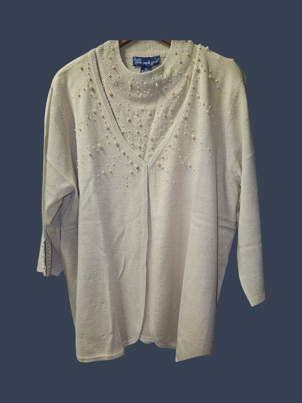 Susan Graver Embellished Cardigan Sweater 2X - Image 1