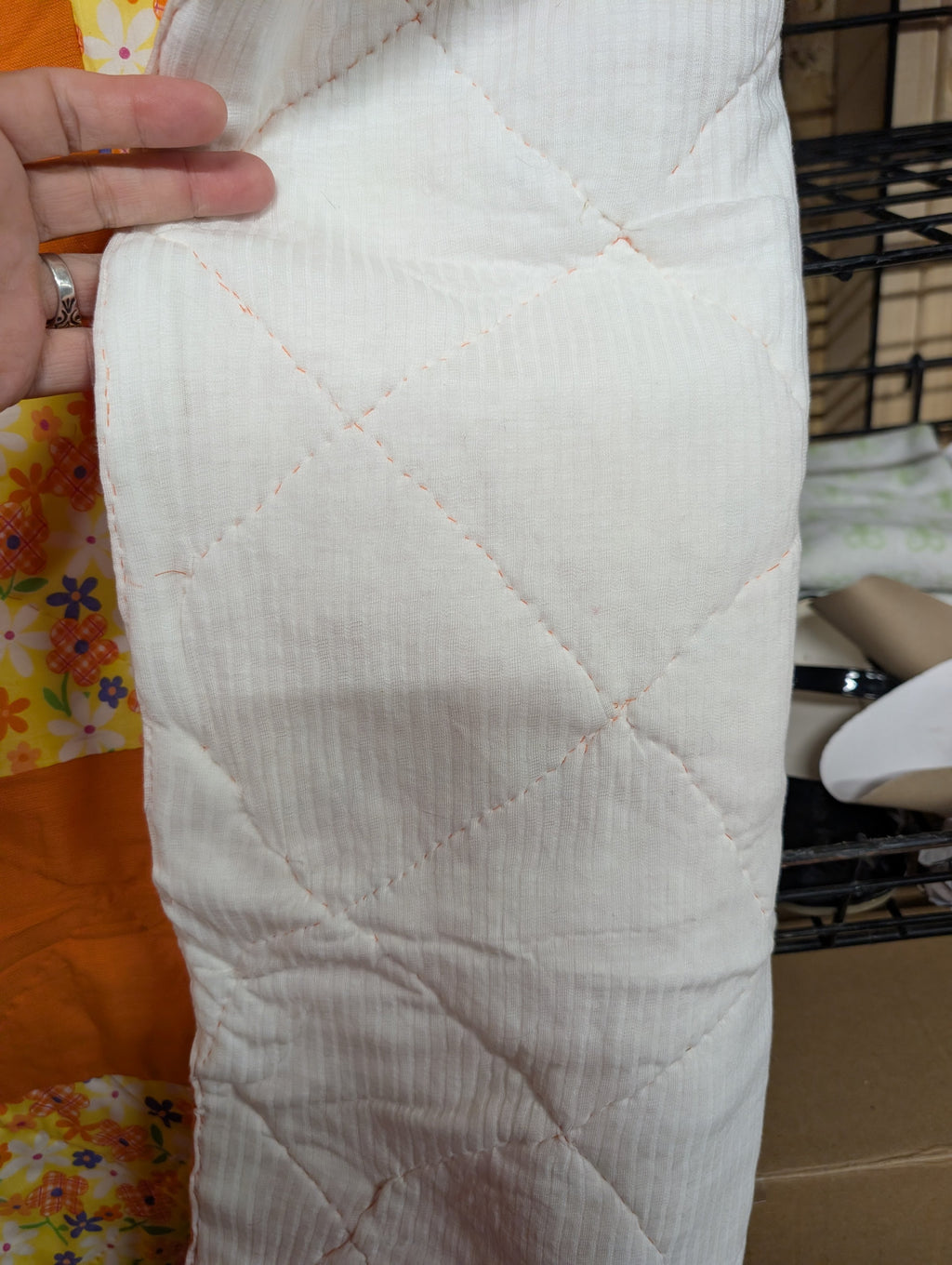Handmade Patchwork Baby Quilt with Stuffed Bear - Image 3