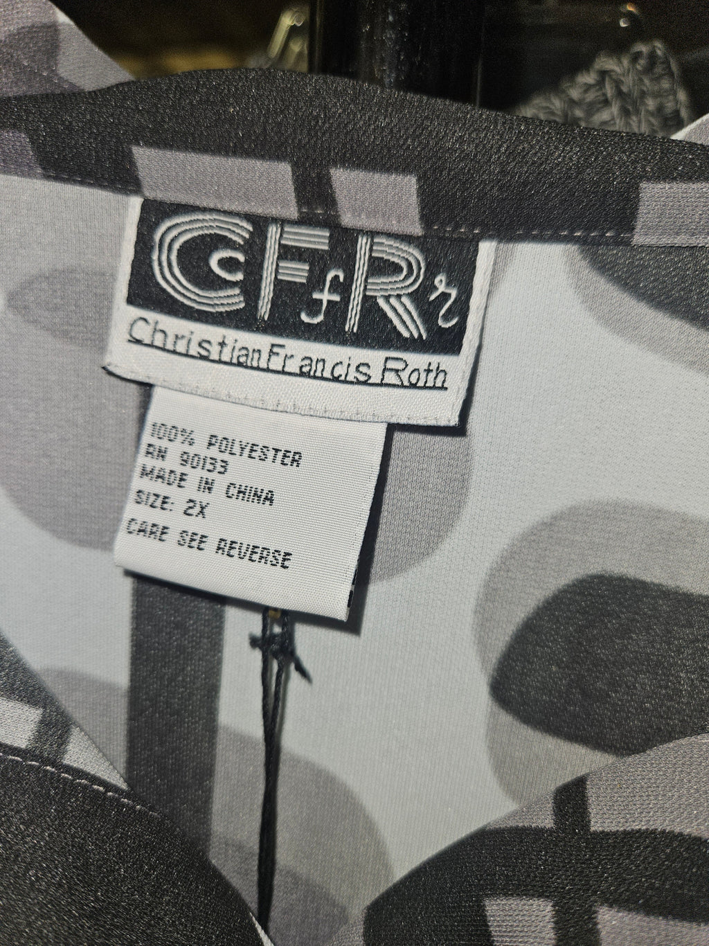 CFR Women's Abstract Long Sleeve Button-Up Shirt - Gray - Image 2