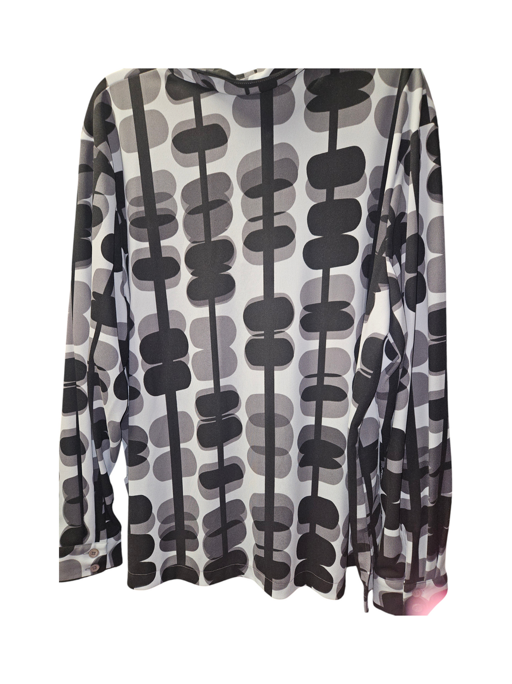 CFR Women's Abstract Long Sleeve Button-Up Shirt - Gray - Image 3