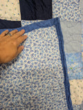 Handmade Blue Patchwork Quilt Floral Design - Image 1