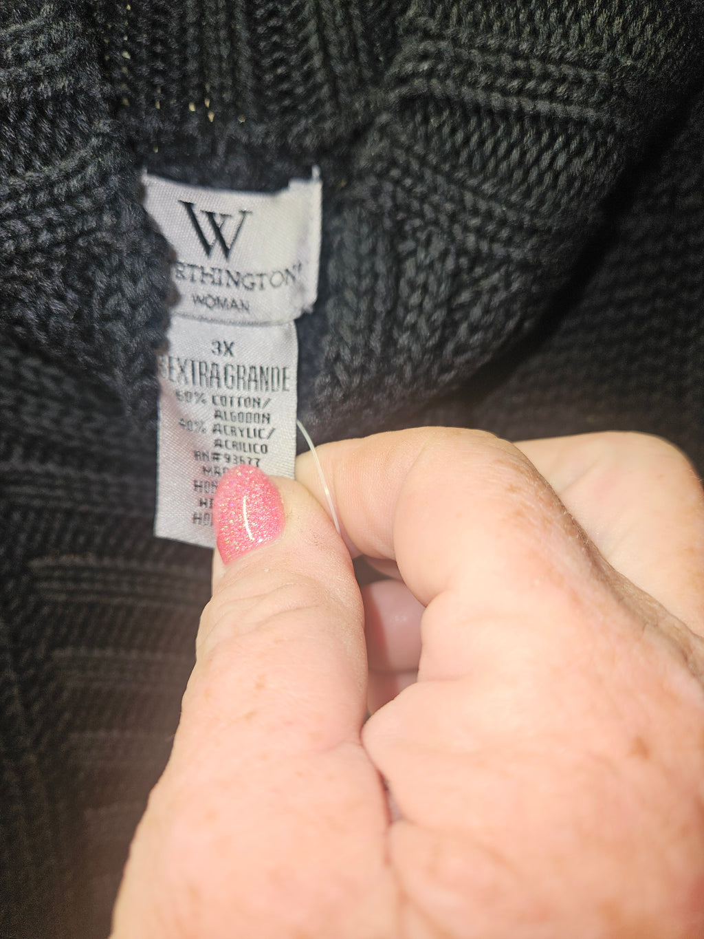 Black Knit Cardigan Sweater with Button Front - Image 3