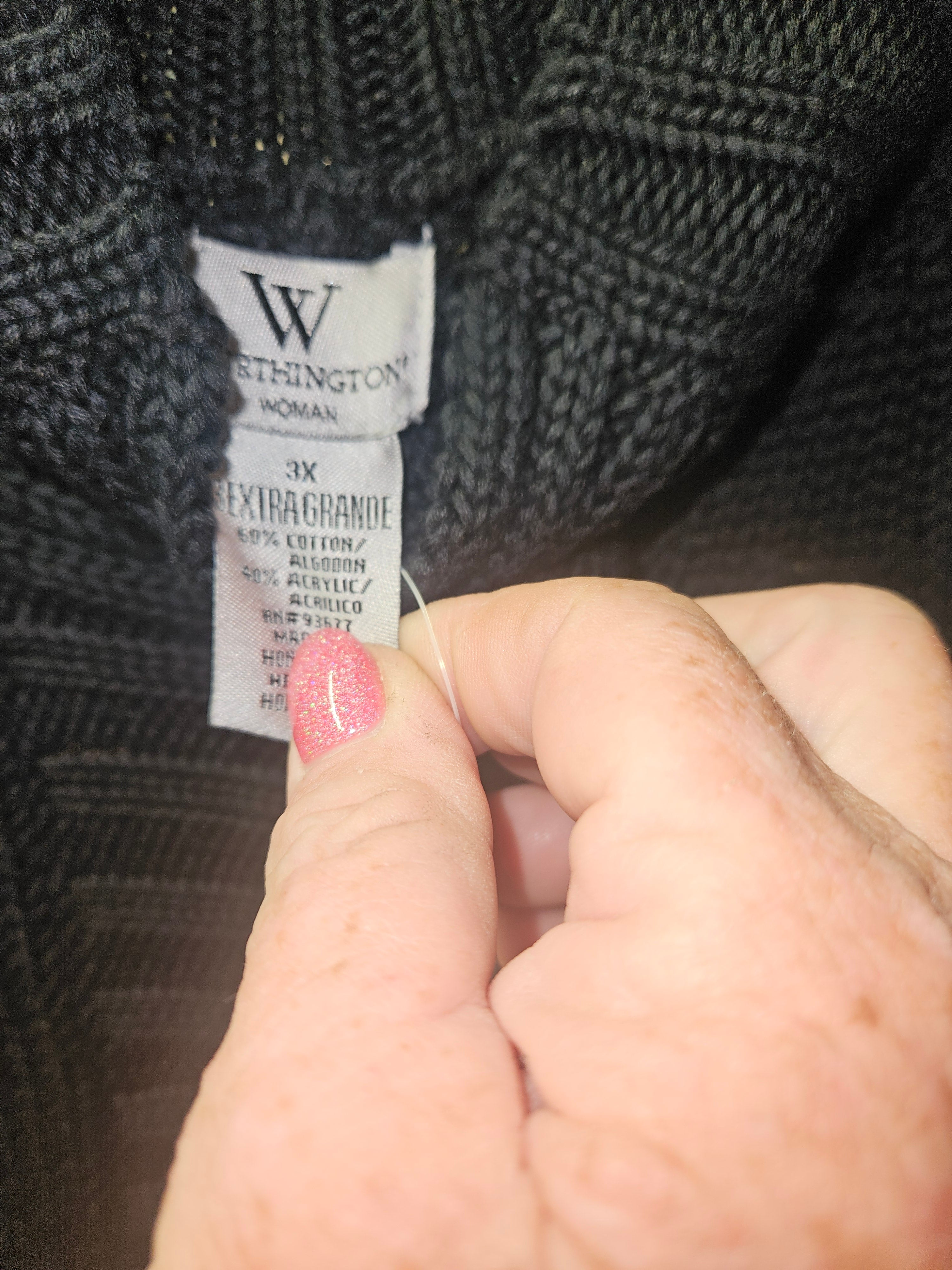 Black Knit Cardigan Sweater with Button Front - Image 3