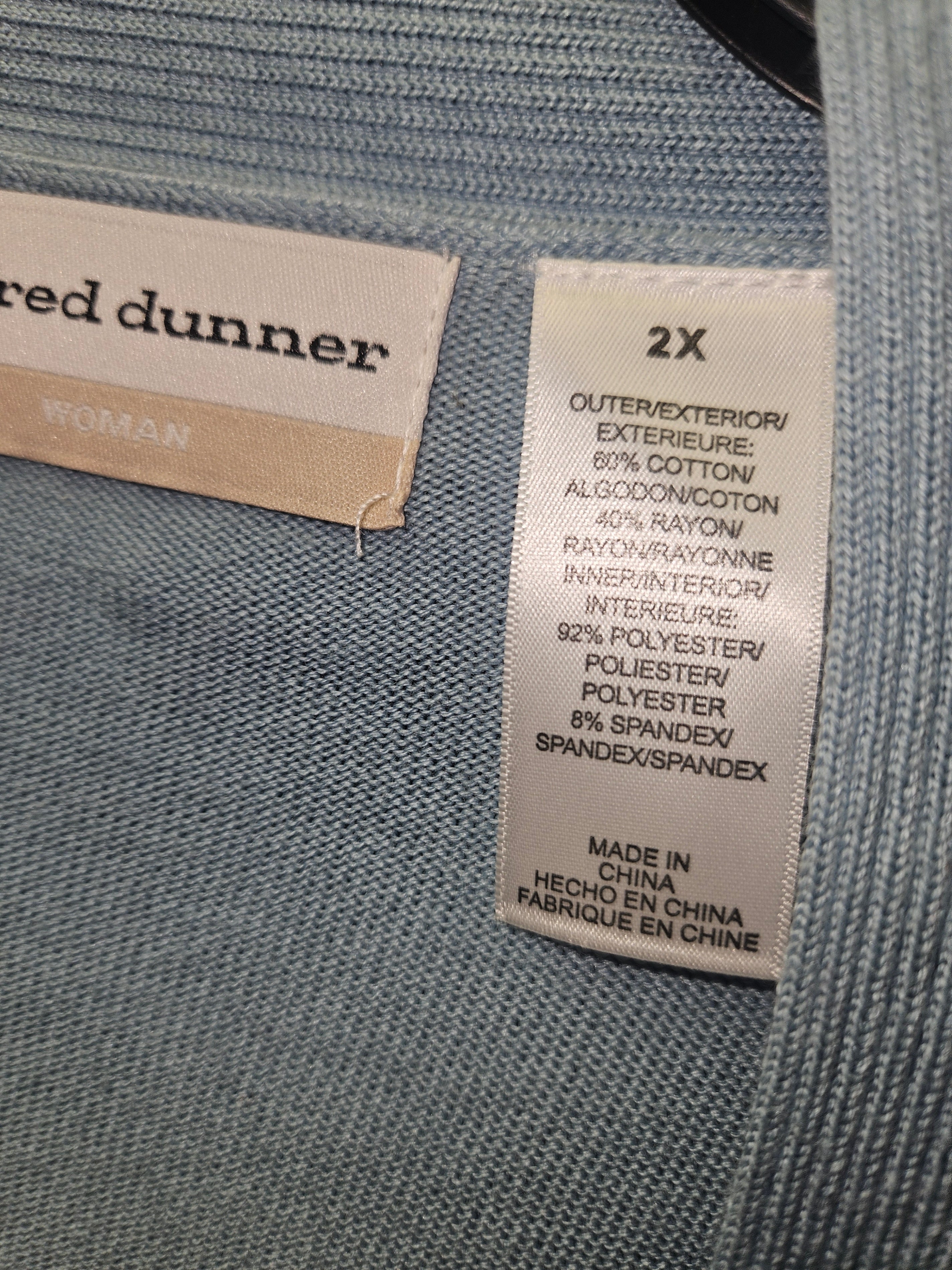 Alfred Dunner 3/4 Sleeve Crew Neck Layered blouse with Sweaters attached Plus - Image 2