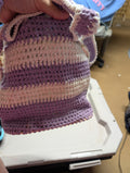 Handmade Crochet Bag with Floral Lining with pochets - Image 1