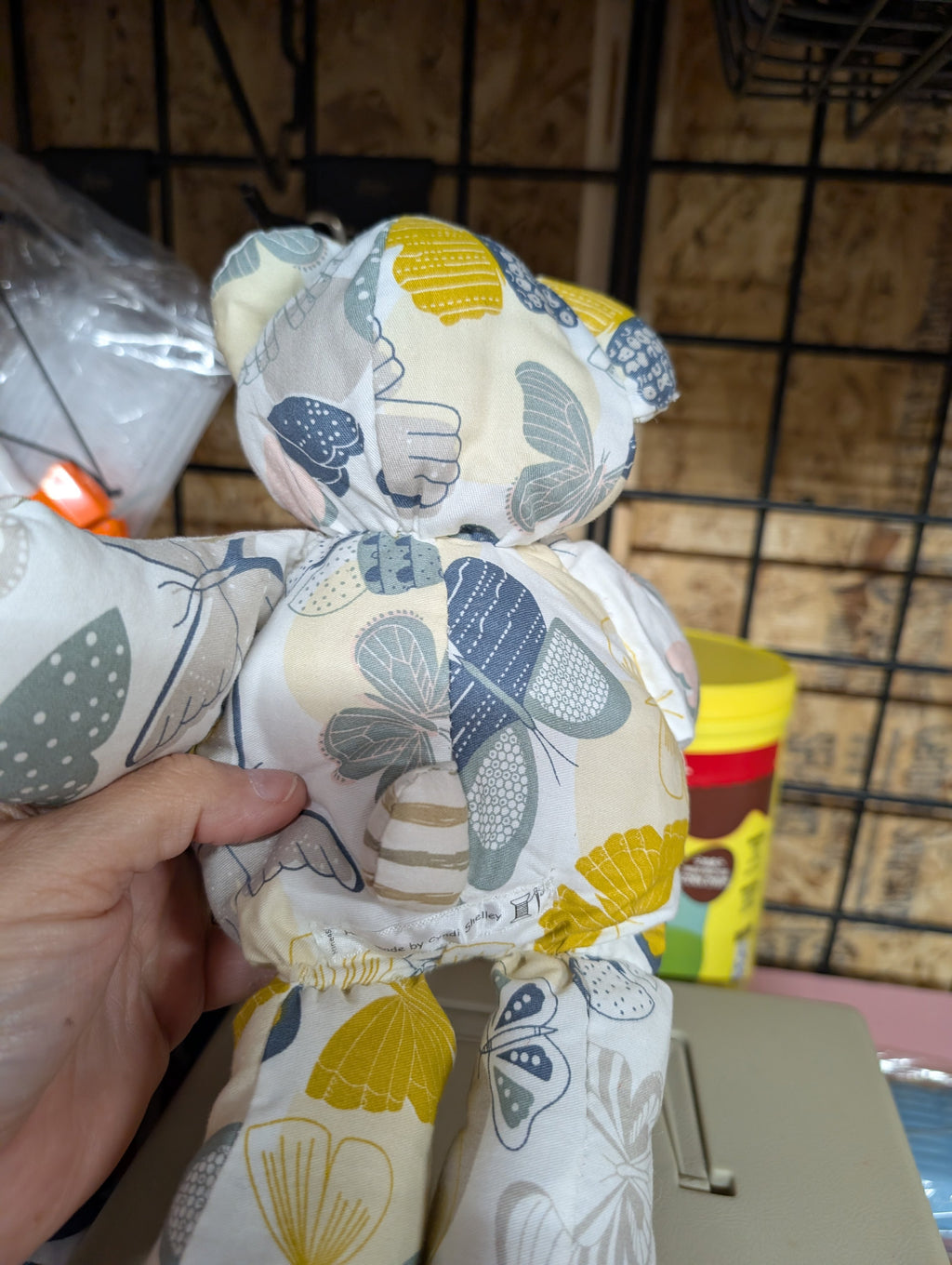 Handmade Butterfly Print Fabric Teddy Bear - Image 2