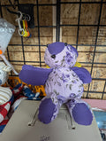 Handmade Floral Purple Teddy Bear Plush Toy - Image 1