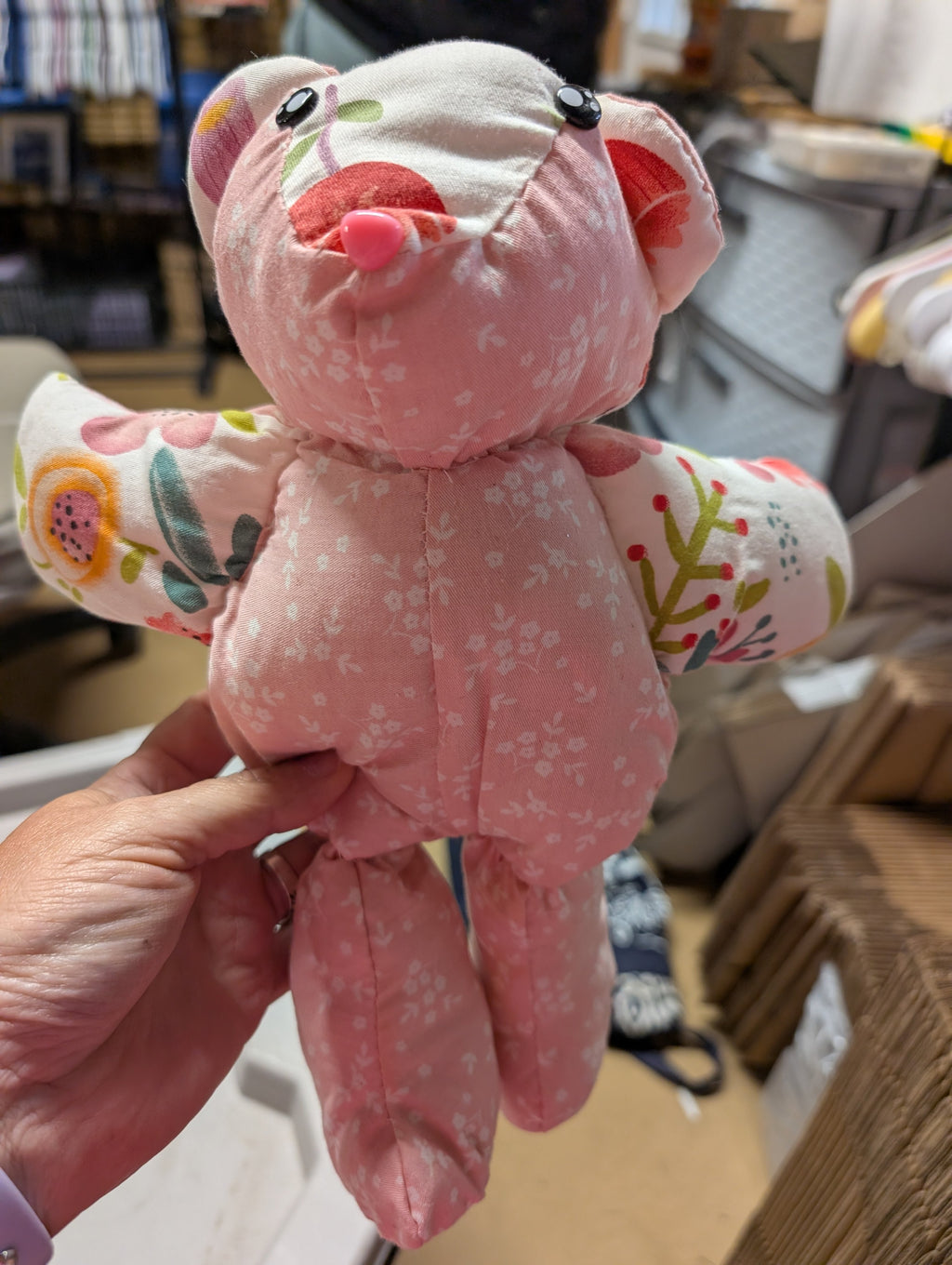 Handmade Floral Teddy Bear by Cyndi Shelley - Image 2