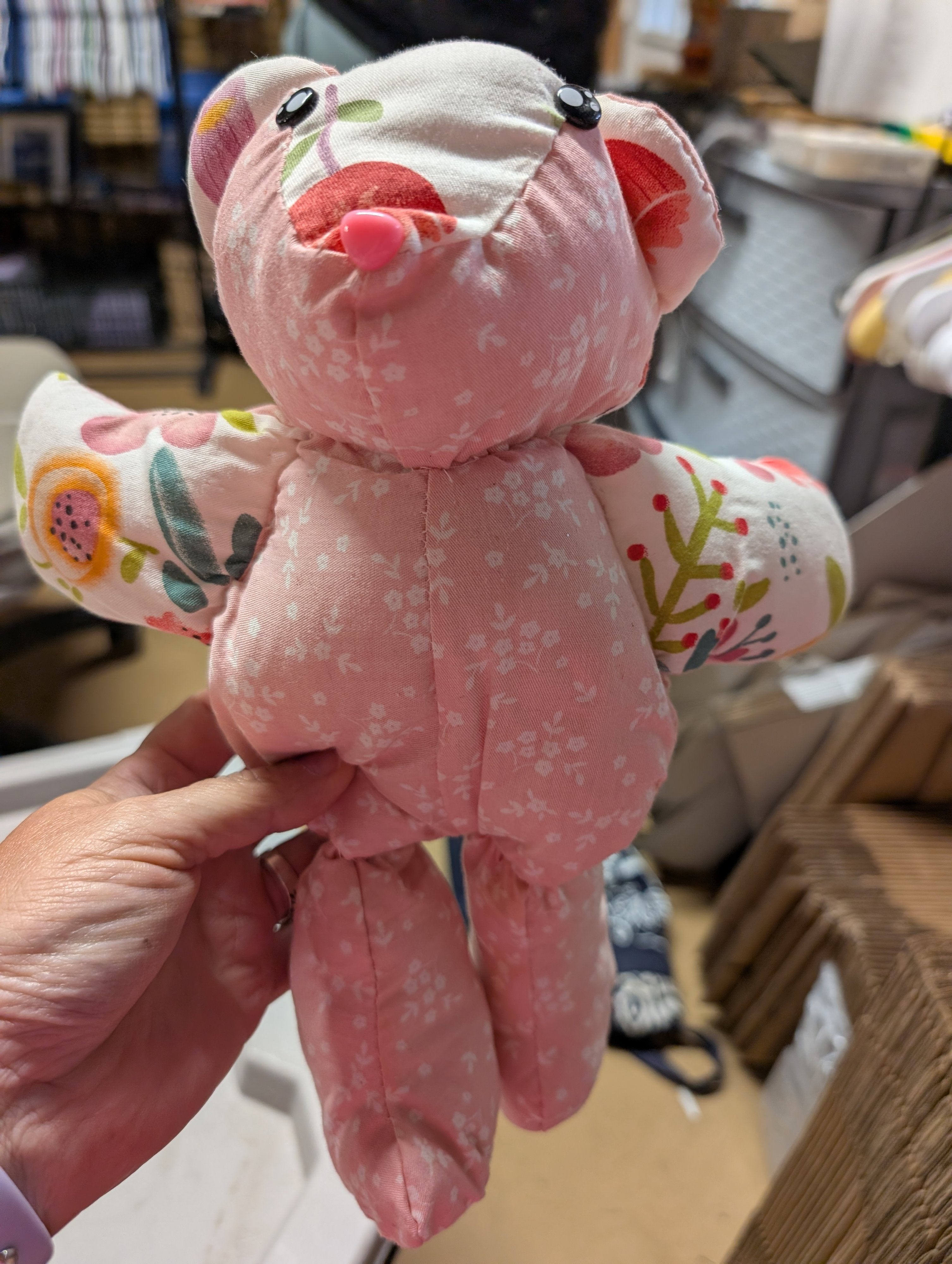Handmade Floral Teddy Bear by Cyndi Shelley - Image 2