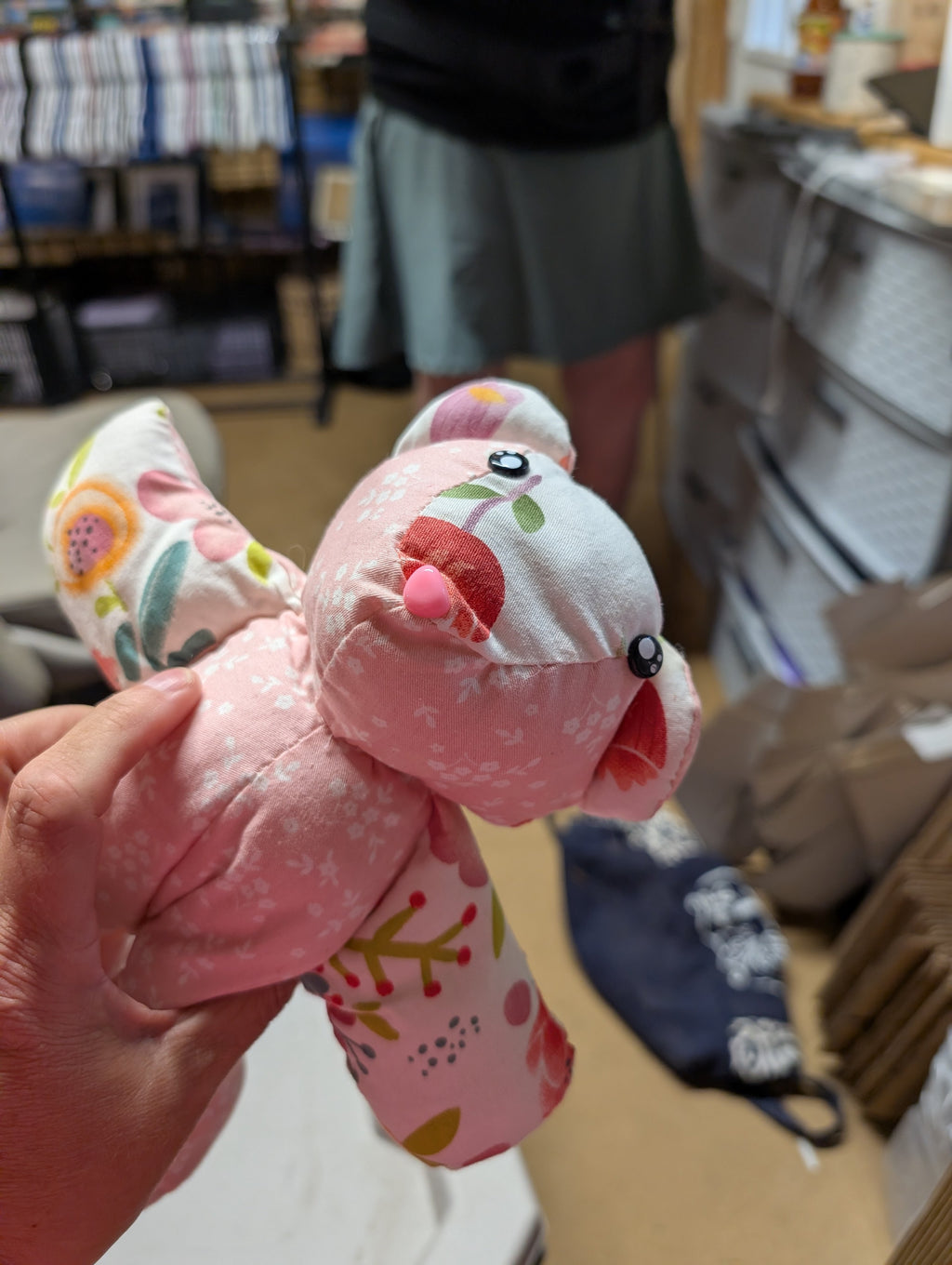Handmade Floral Teddy Bear by Cyndi Shelley - Image 1