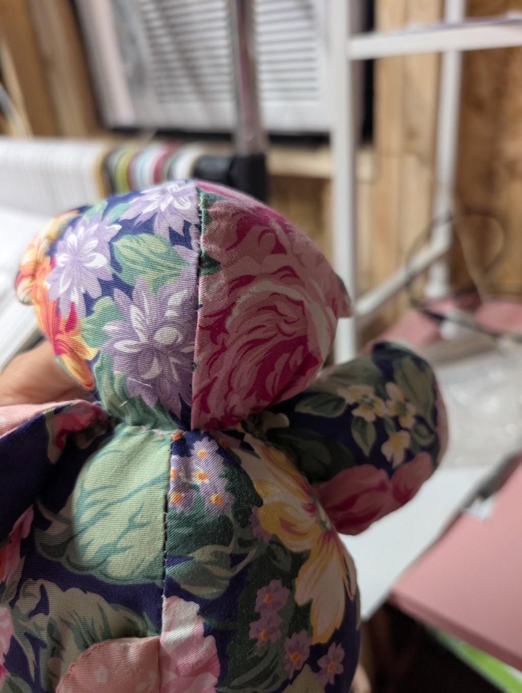 Floral Patchwork Teddy Bear Plush Toy - Image 1